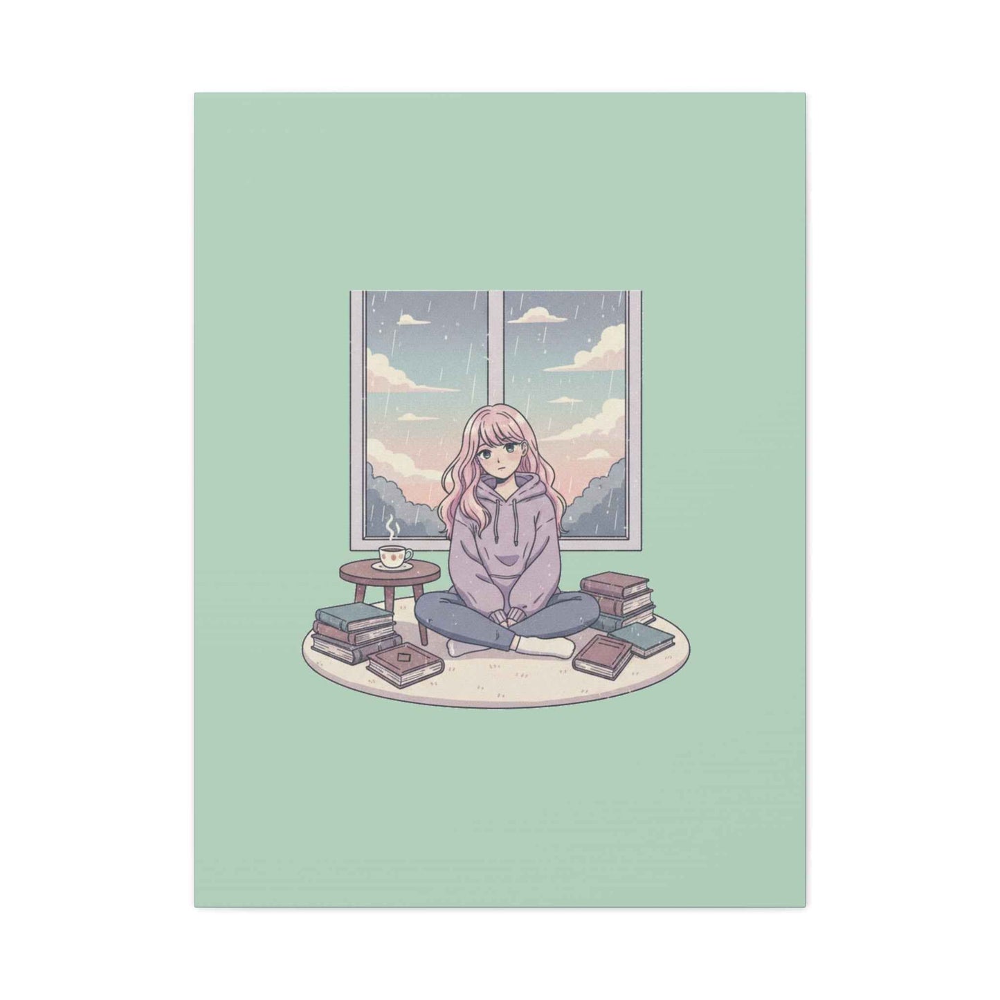 Cozy Girl Reading Wall Art — Matte Stretched Canvas