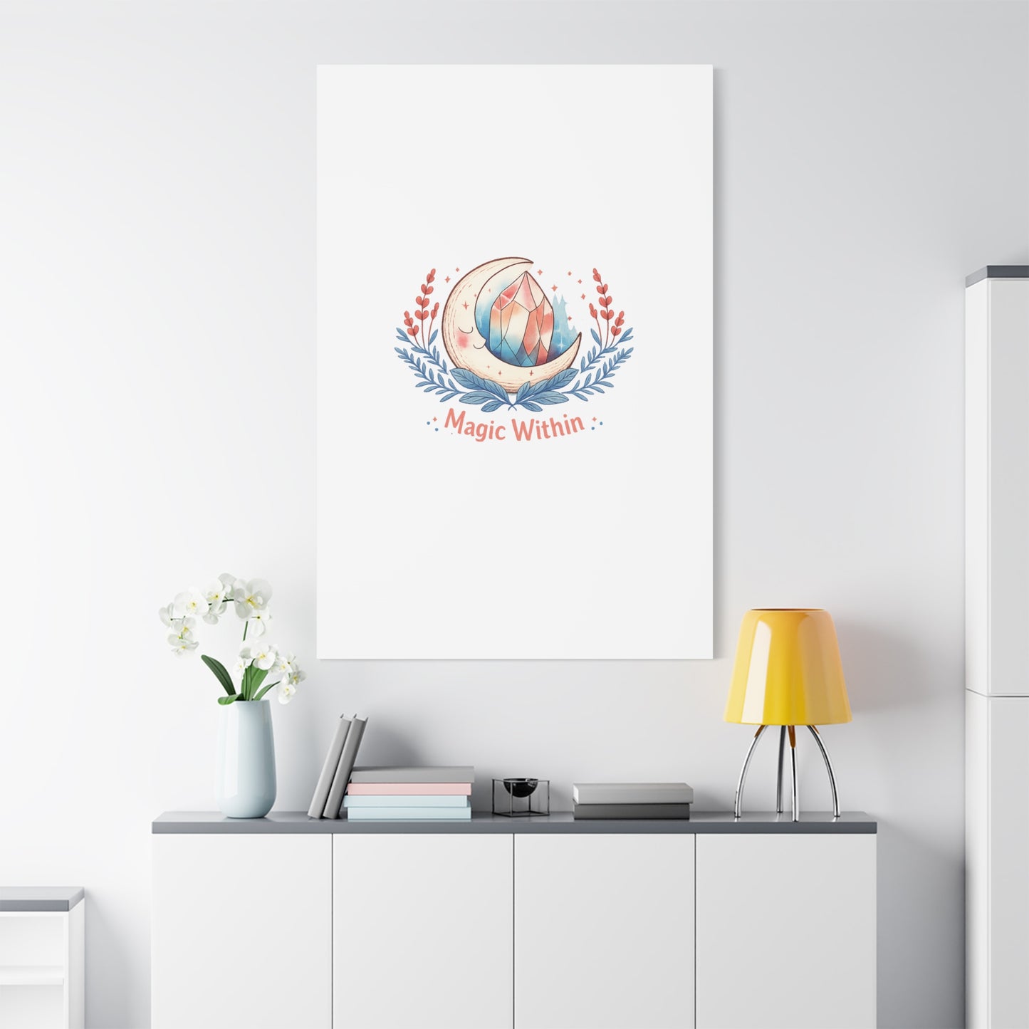 Magic Within Moon Crystal Canvas | witchcore, moon phase, crystals