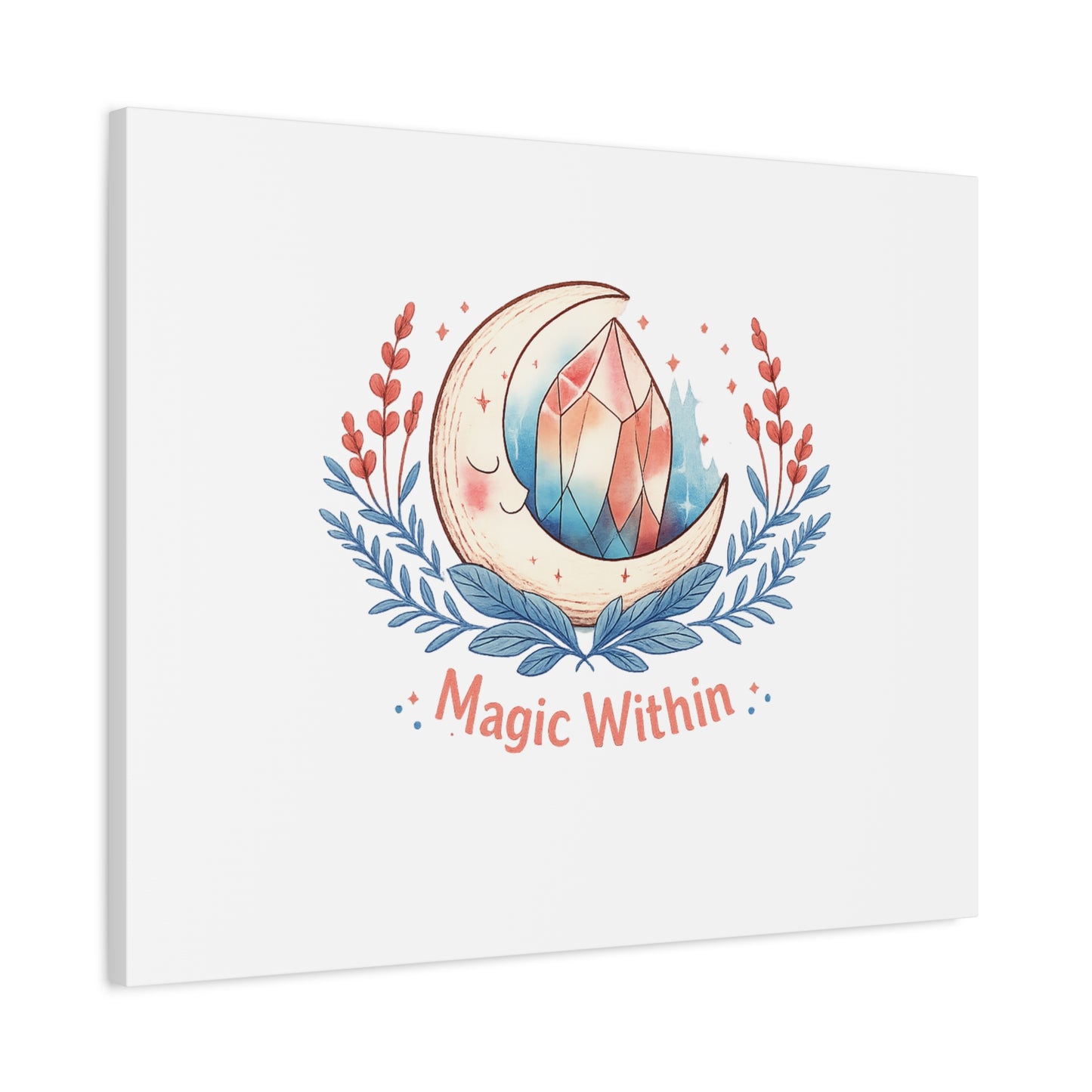 Magic Within Moon Crystal Canvas | witchcore, moon phase, crystals