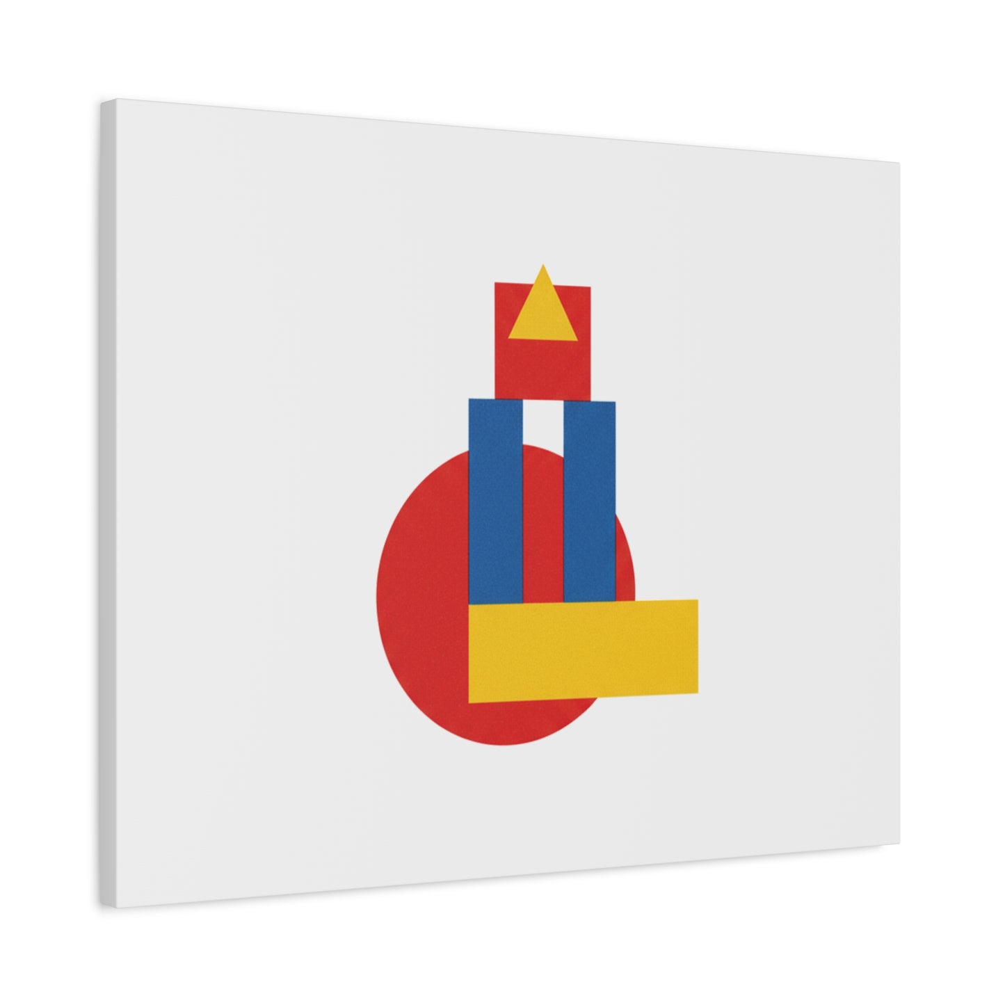 Abstract Geometric Shape Canvas Print — Minimalist Primary Color Wall Art