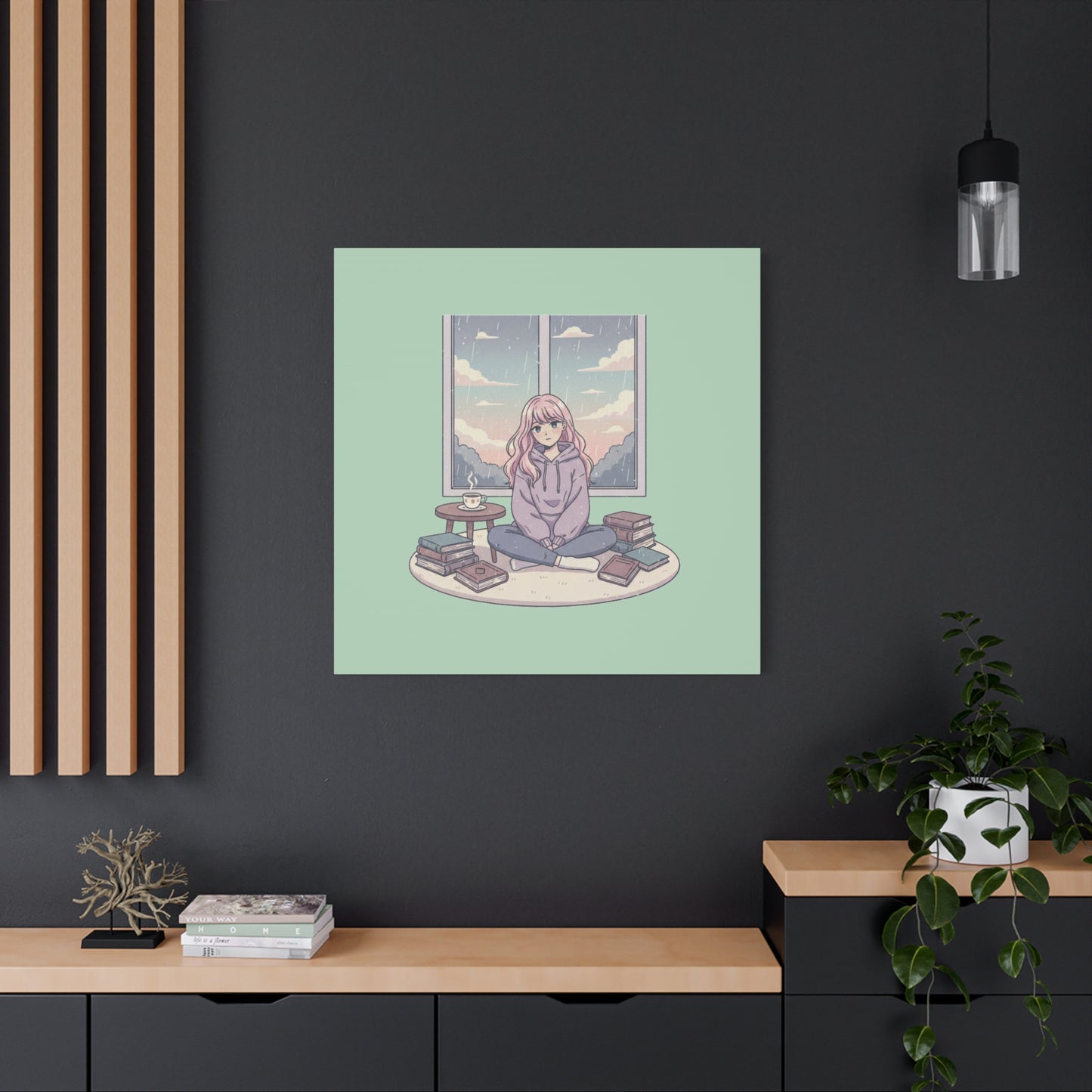 Cozy Girl Reading Wall Art — Matte Stretched Canvas