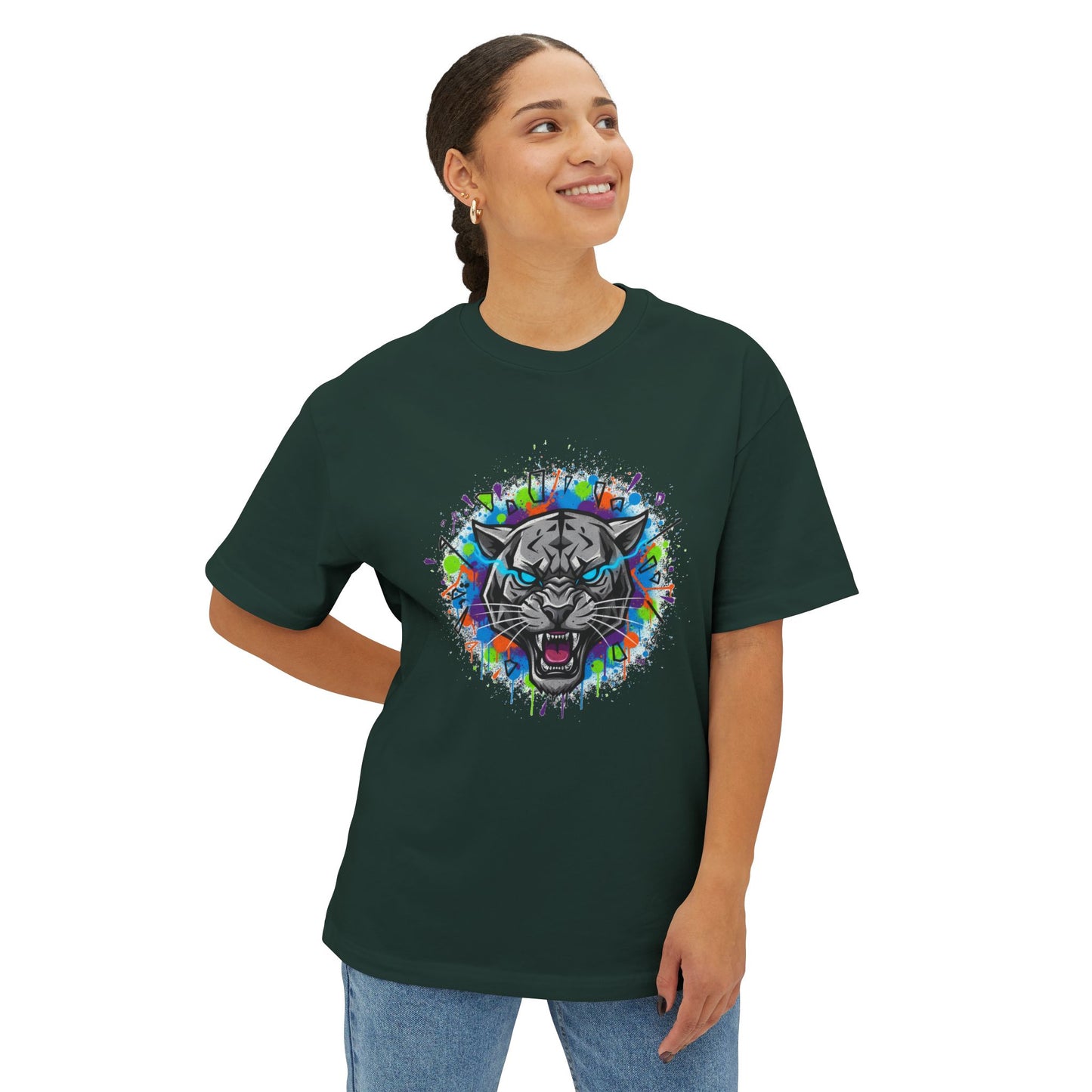 Tiger Graffiti Tee — Colorful Roaring Cat Graphic T-Shirt