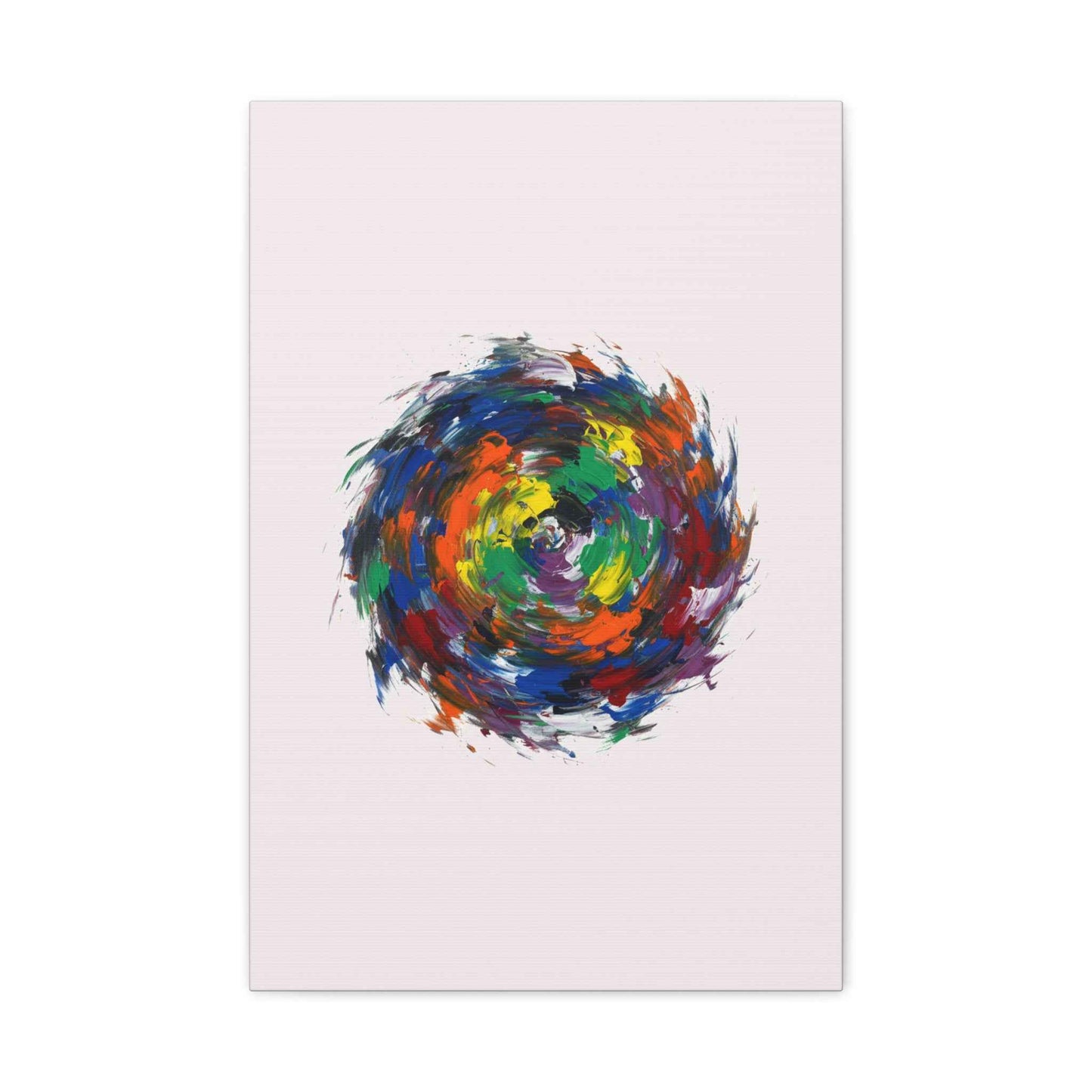 Abstract Color Swirl Canvas - Vibrant Circular Brushstroke Wall Art (Matte Stretched)