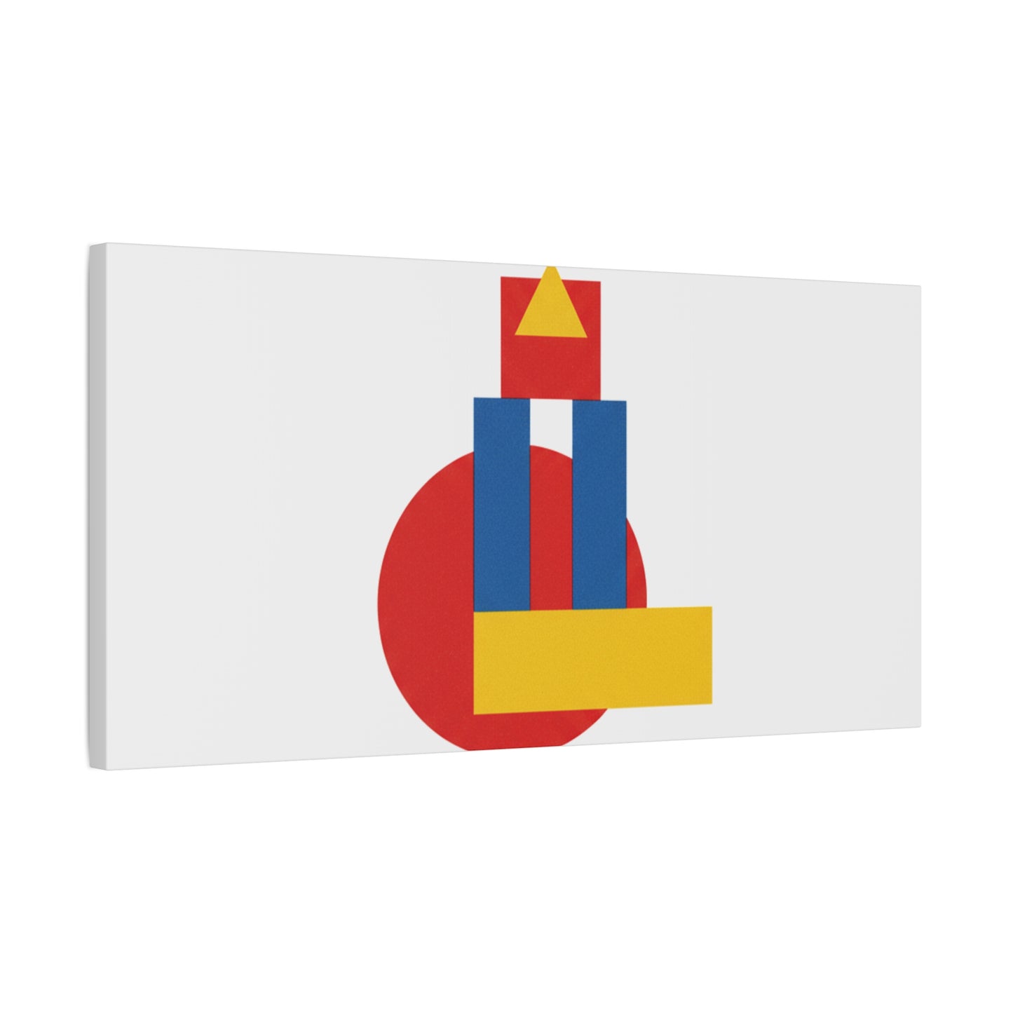 Abstract Geometric Shape Canvas Print — Minimalist Primary Color Wall Art