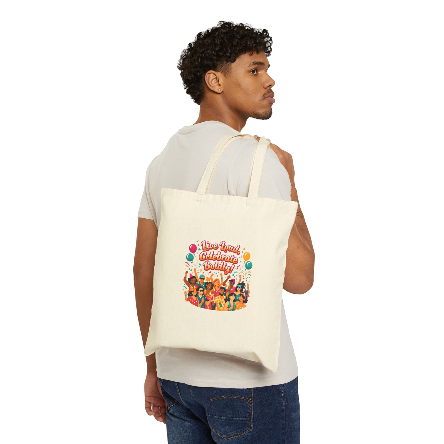 Celebratory Carnival Confetti Design Tote | color‑blocked neon fiesta