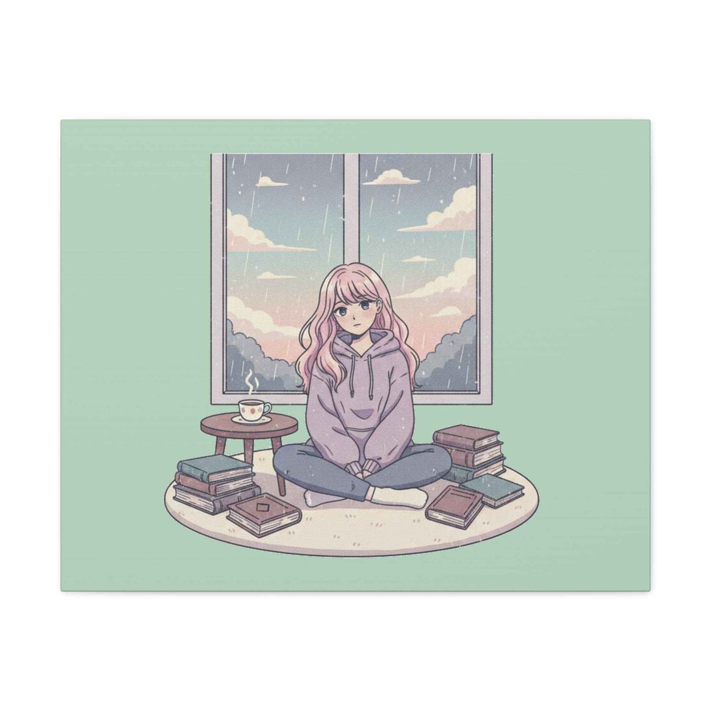 Cozy Girl Reading Wall Art — Matte Stretched Canvas