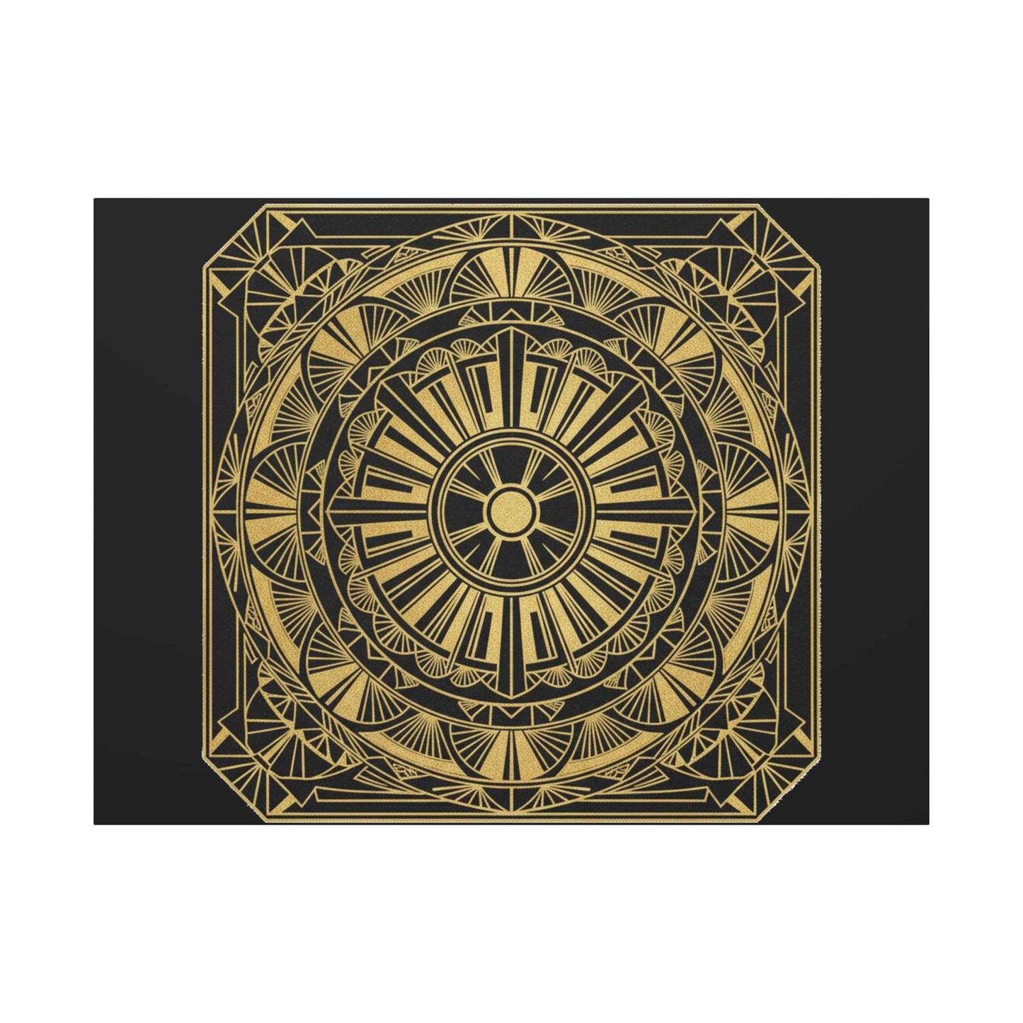 Gold Mandala Canvas Wall Art — Geometric Boho Matte Stretched Canvas