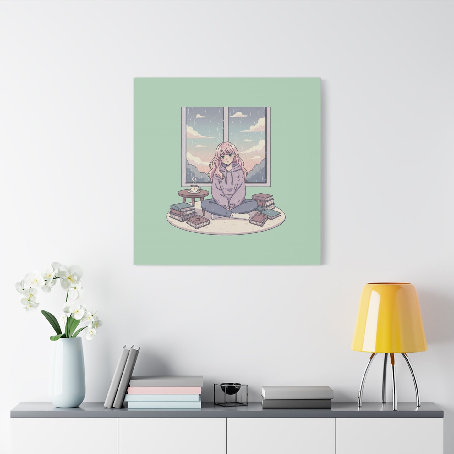 Cozy Girl Reading Wall Art — Matte Stretched Canvas