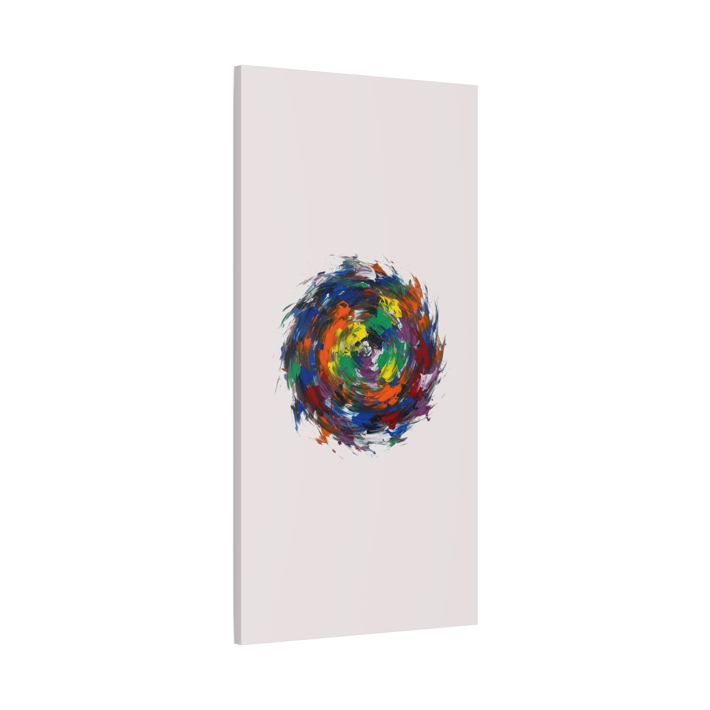Abstract Color Swirl Canvas - Vibrant Circular Brushstroke Wall Art (Matte Stretched)