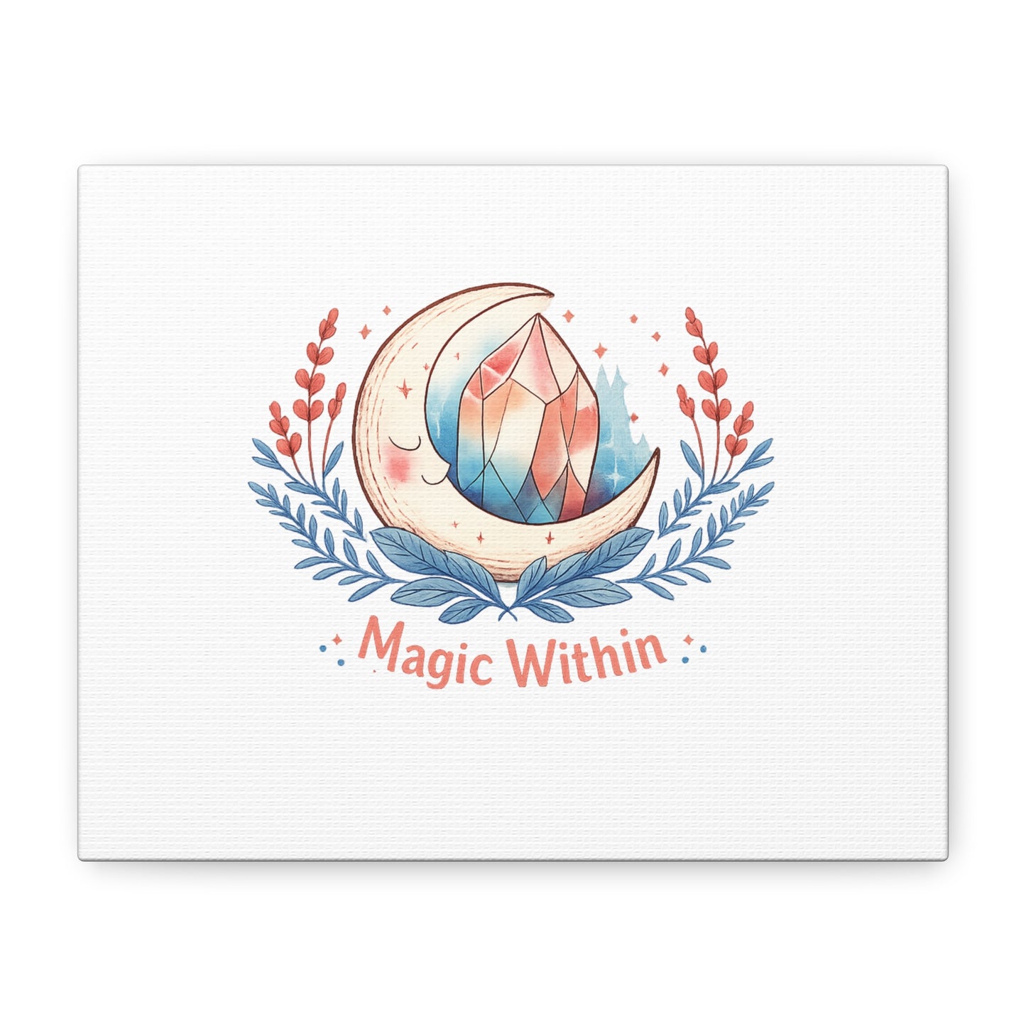 Magic Within Moon Crystal Canvas | witchcore, moon phase, crystals