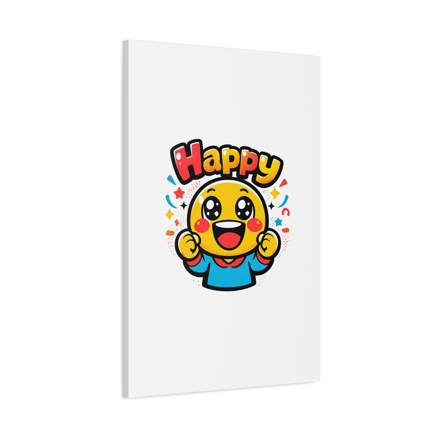 Happy Emoji Cartoon Canvas | Bold Cartoon, Thick Outline, Kawaii Minimal