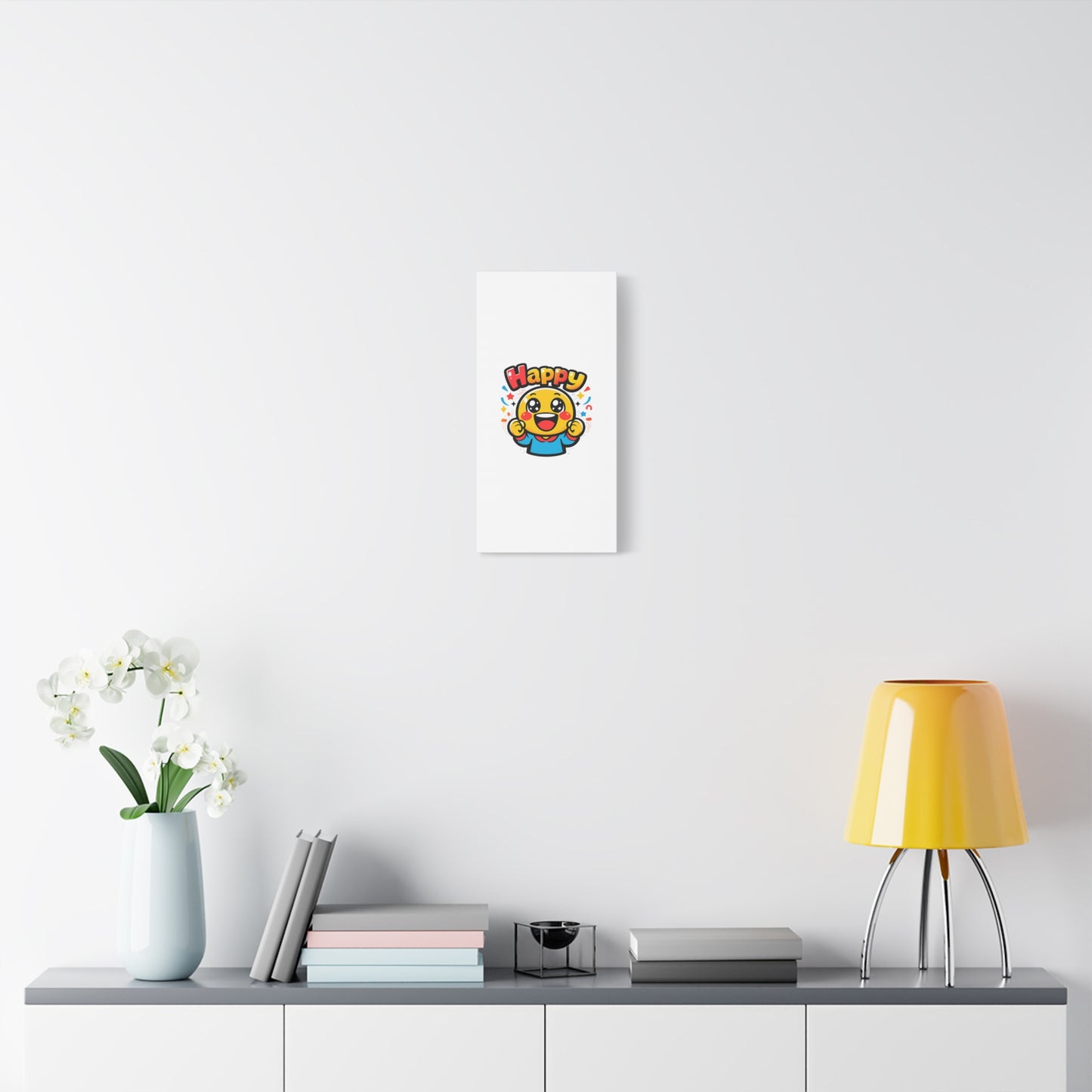 Happy Emoji Cartoon Canvas | Bold Cartoon, Thick Outline, Kawaii Minimal