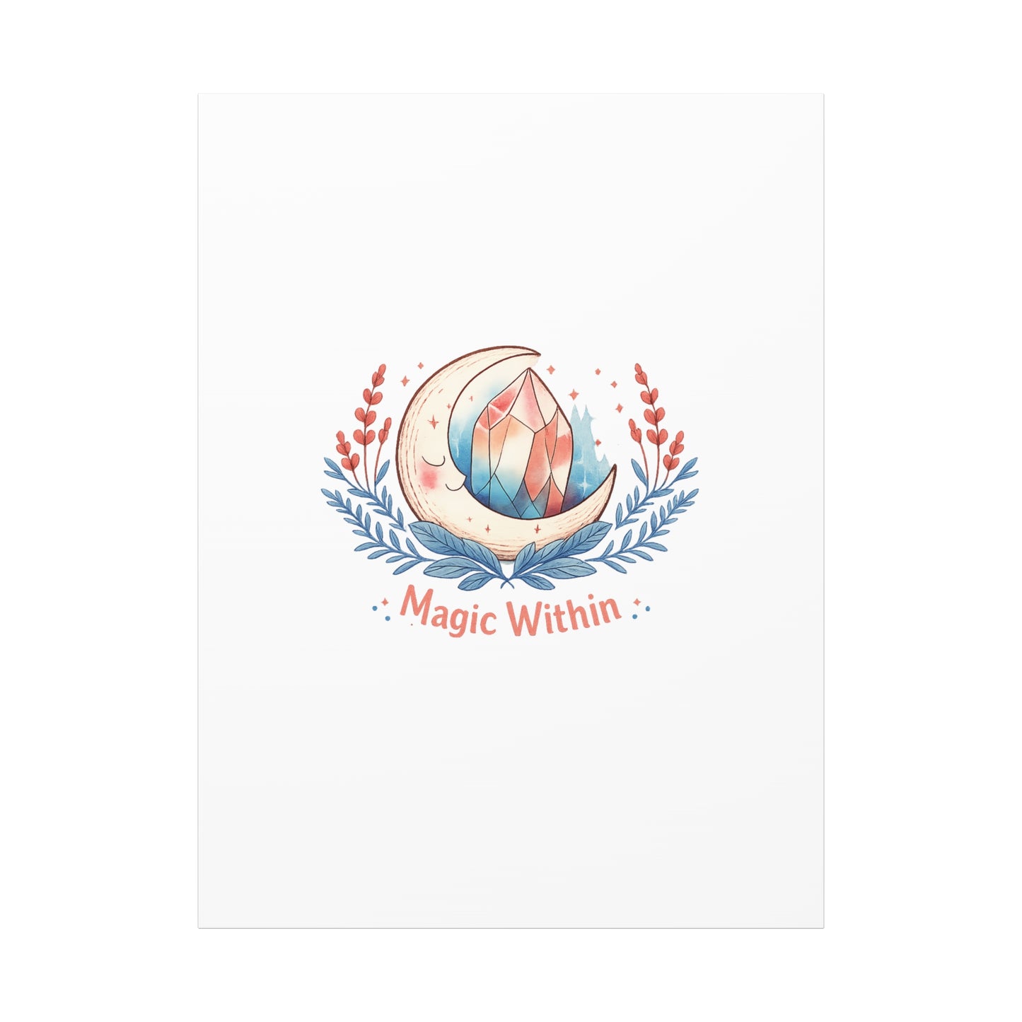 Magic Within Moon Crystal Canvas | witchcore, moon phase, crystals