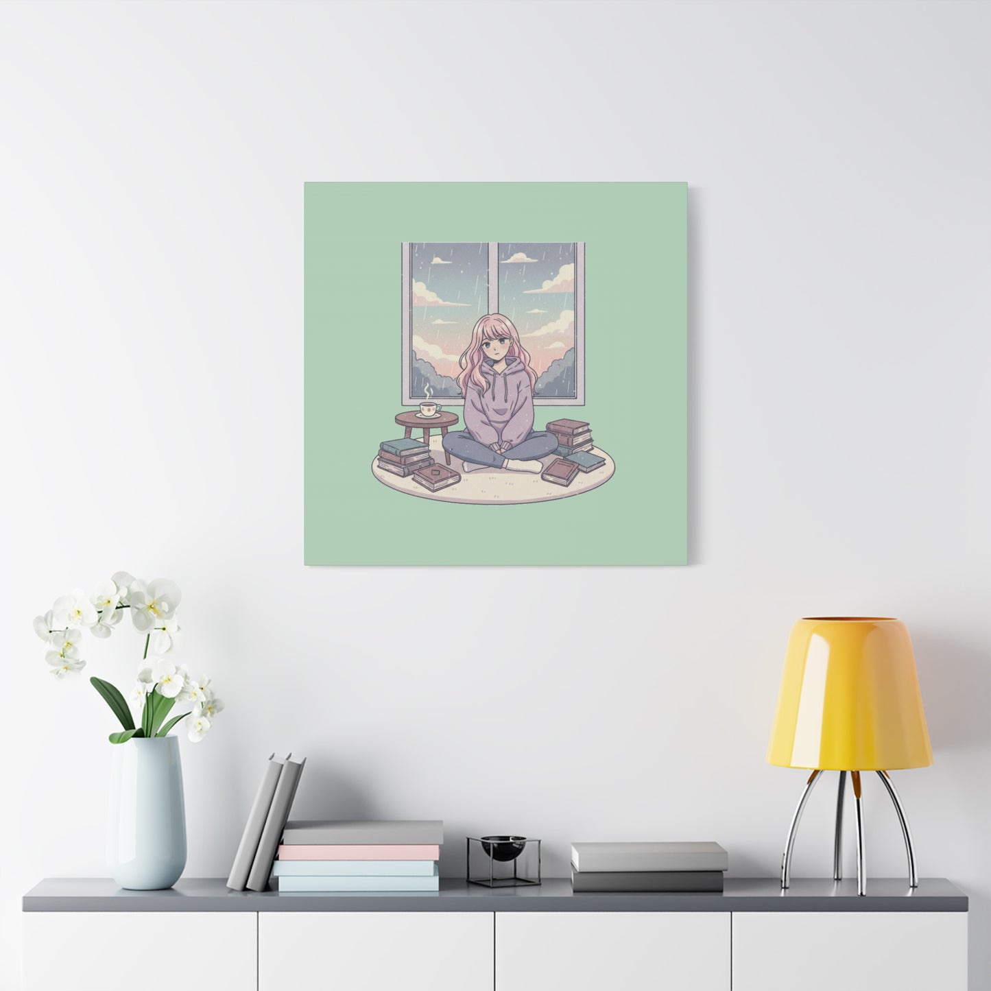 Cozy Girl Reading Wall Art — Matte Stretched Canvas