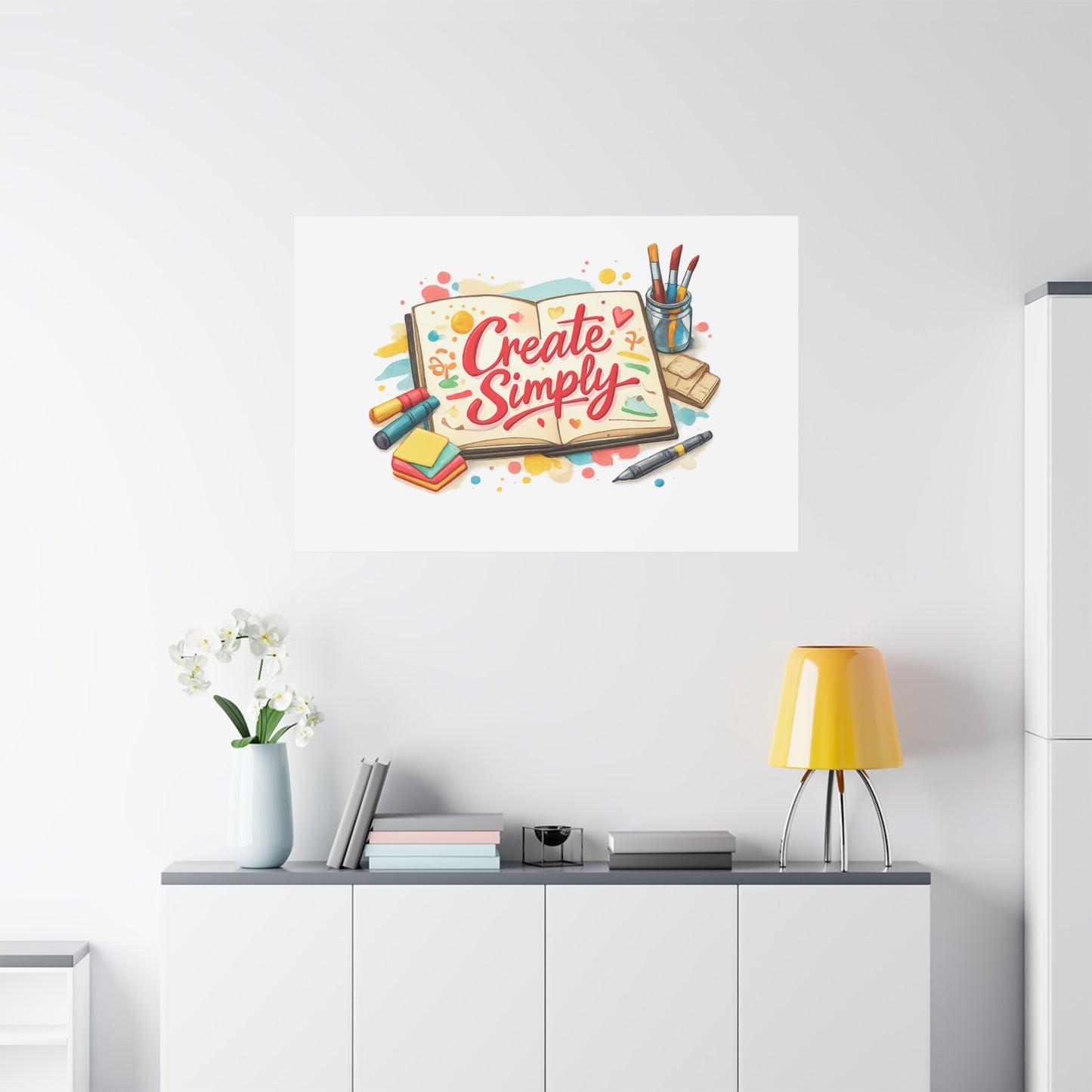 Create Simply Notebook Art Canvas | handmade marker aesthetic, hand-drawn doodle