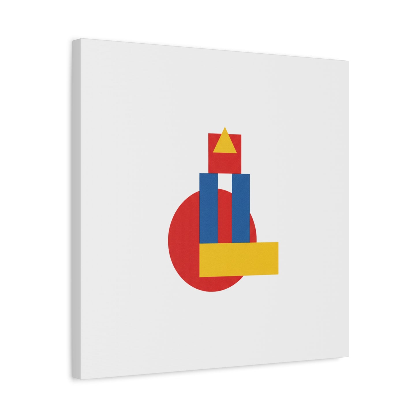 Abstract Geometric Shape Canvas Print — Minimalist Primary Color Wall Art