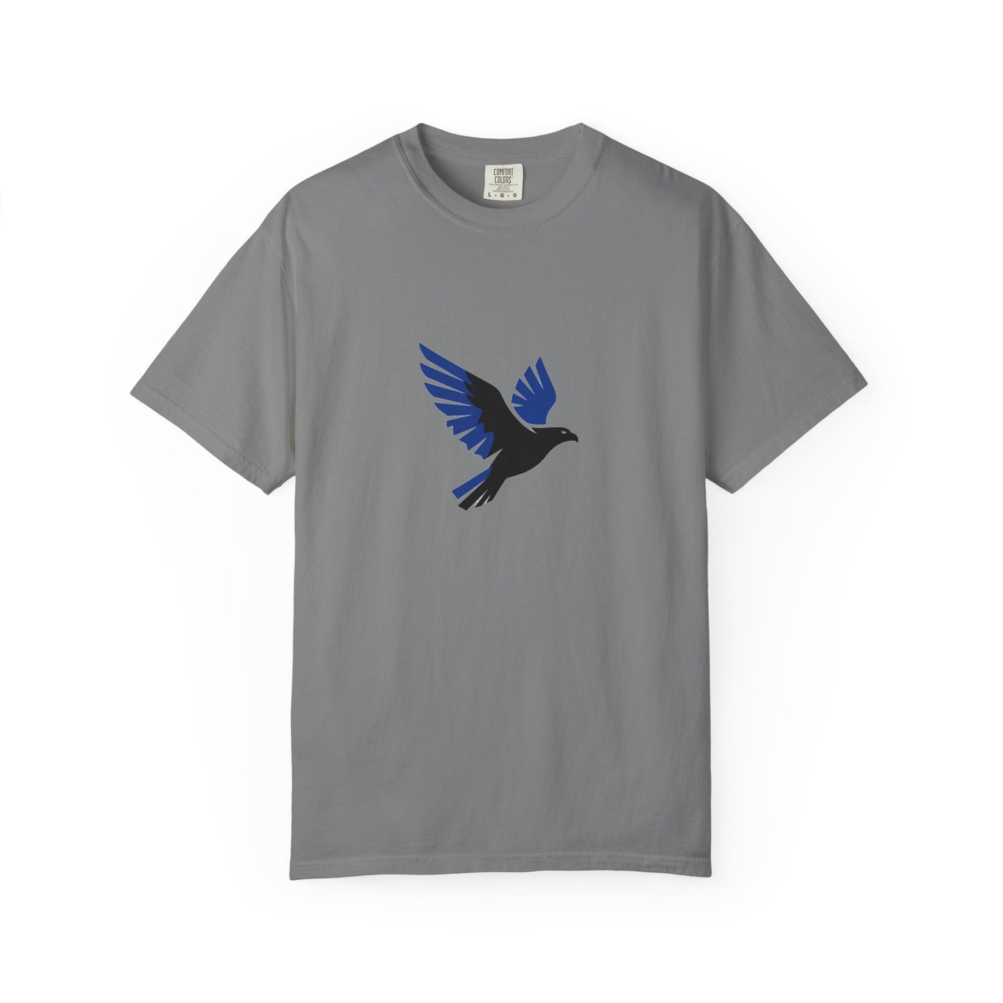Blue Raven Graphic T-Shirt — Minimal Flying Bird Tee