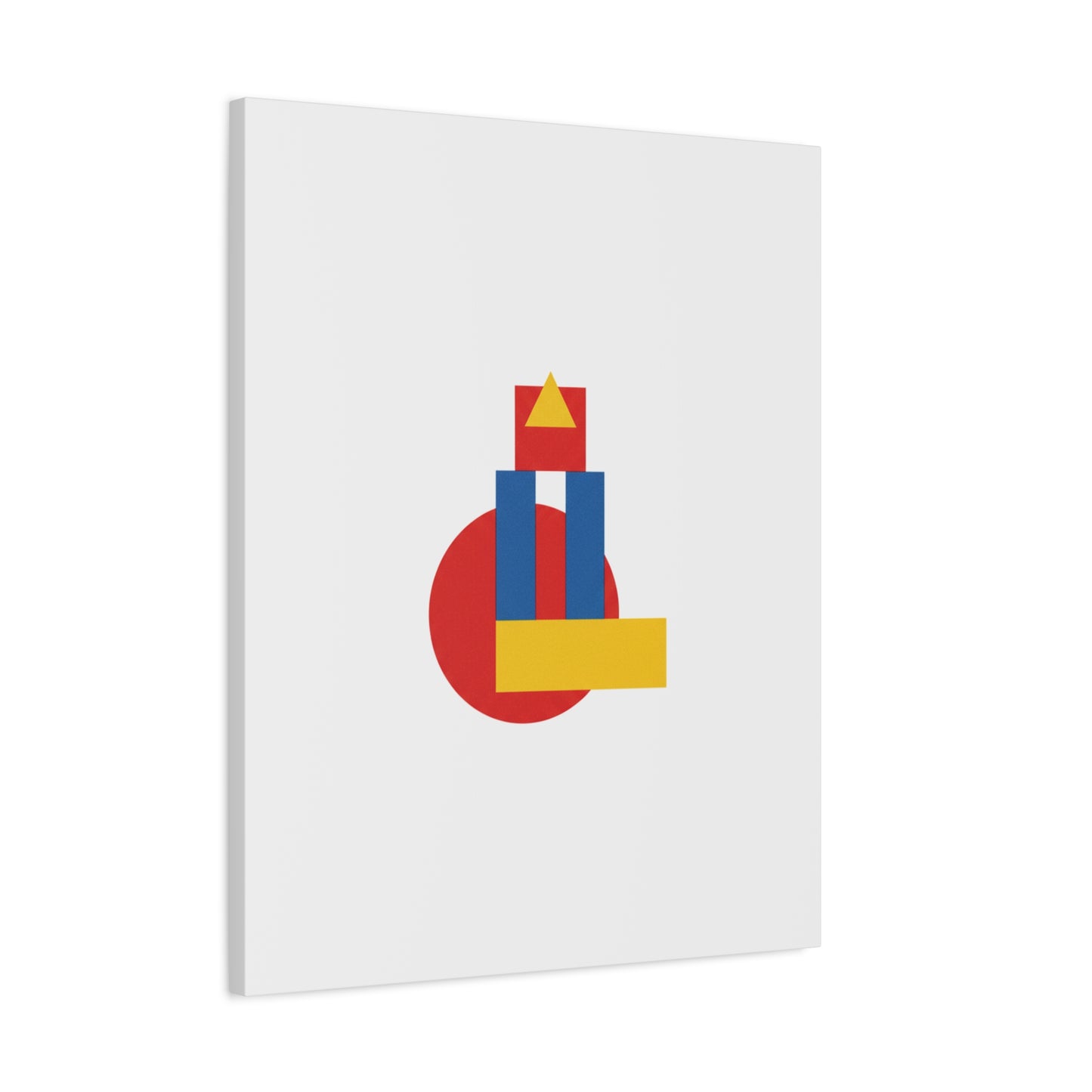 Abstract Geometric Shape Canvas Print — Minimalist Primary Color Wall Art