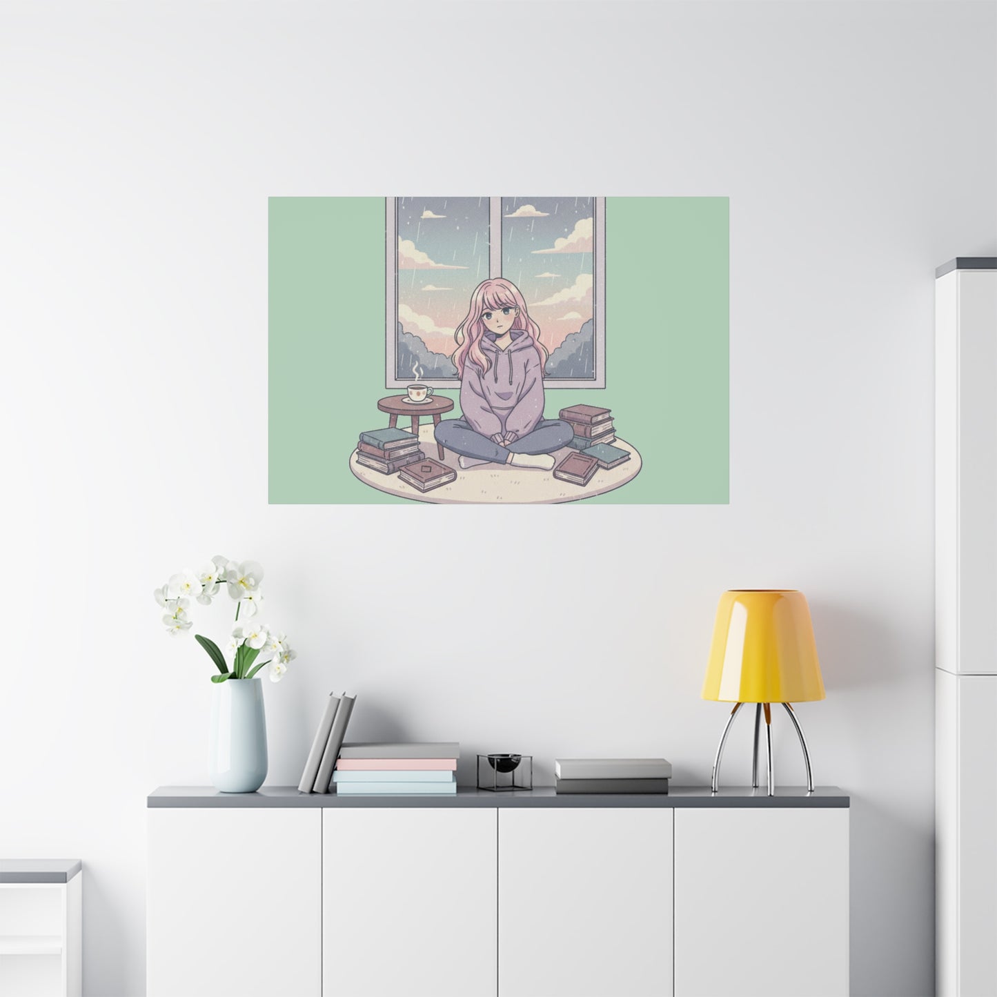 Cozy Girl Reading Wall Art — Matte Stretched Canvas
