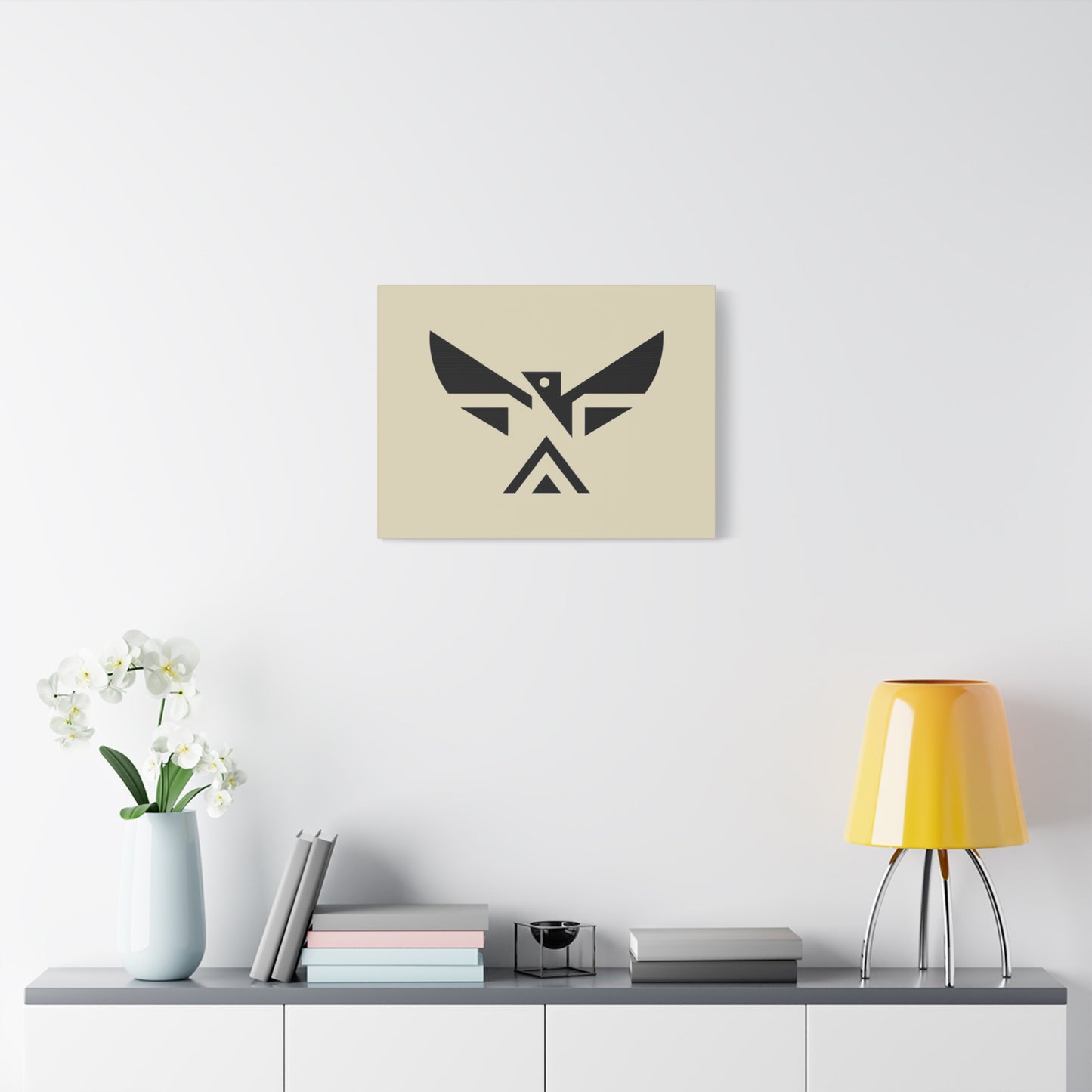Minimalist Geometric Eagle Canvas Print — Modern Native-Inspired Wall Art
