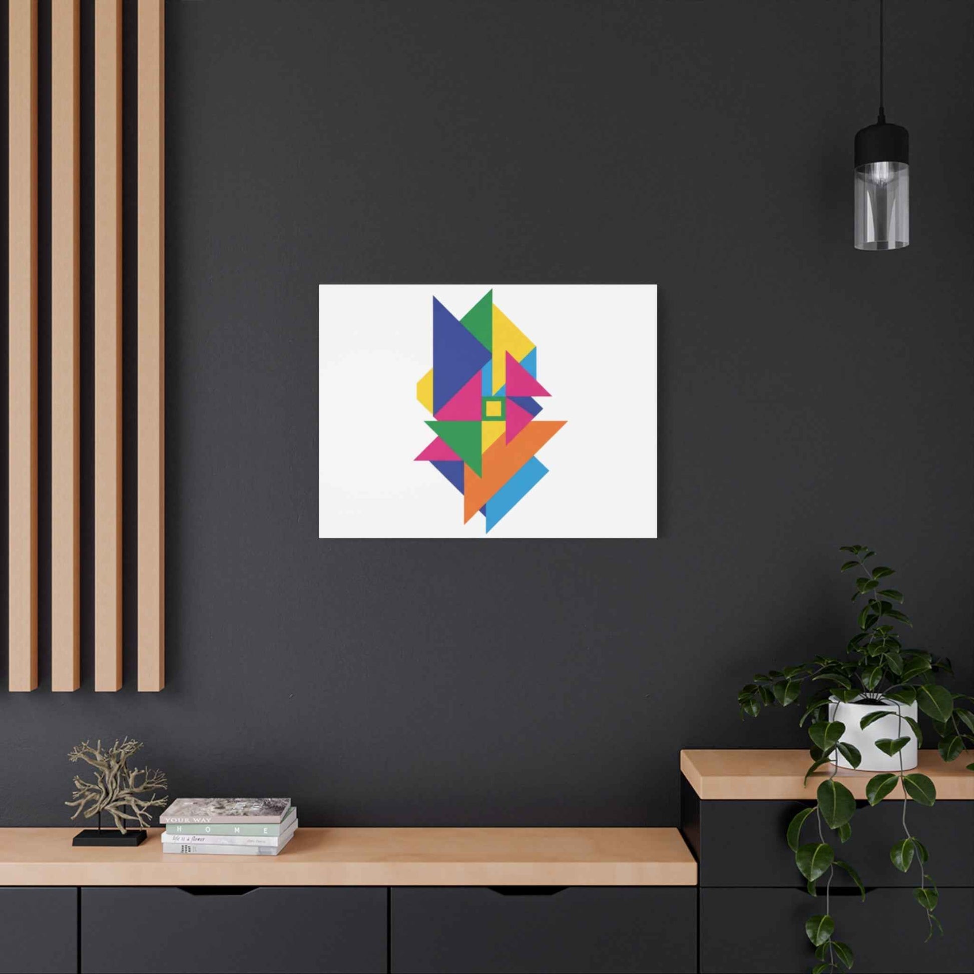Abstract Geometric Art Canvas — Colorful Modern Stretched Wall Art