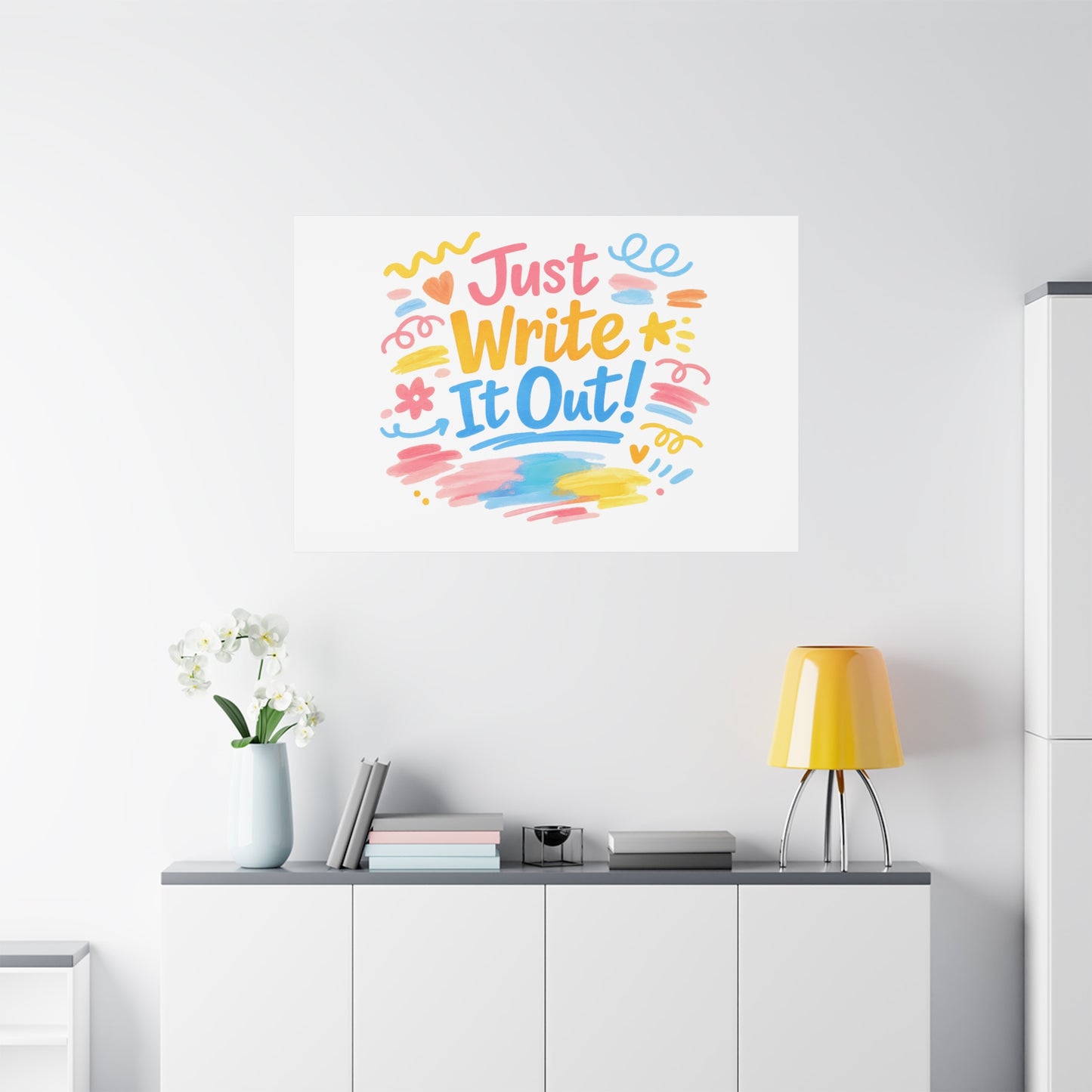 Just Write It Out! Canvas | handmade marker aesthetic, doodle art