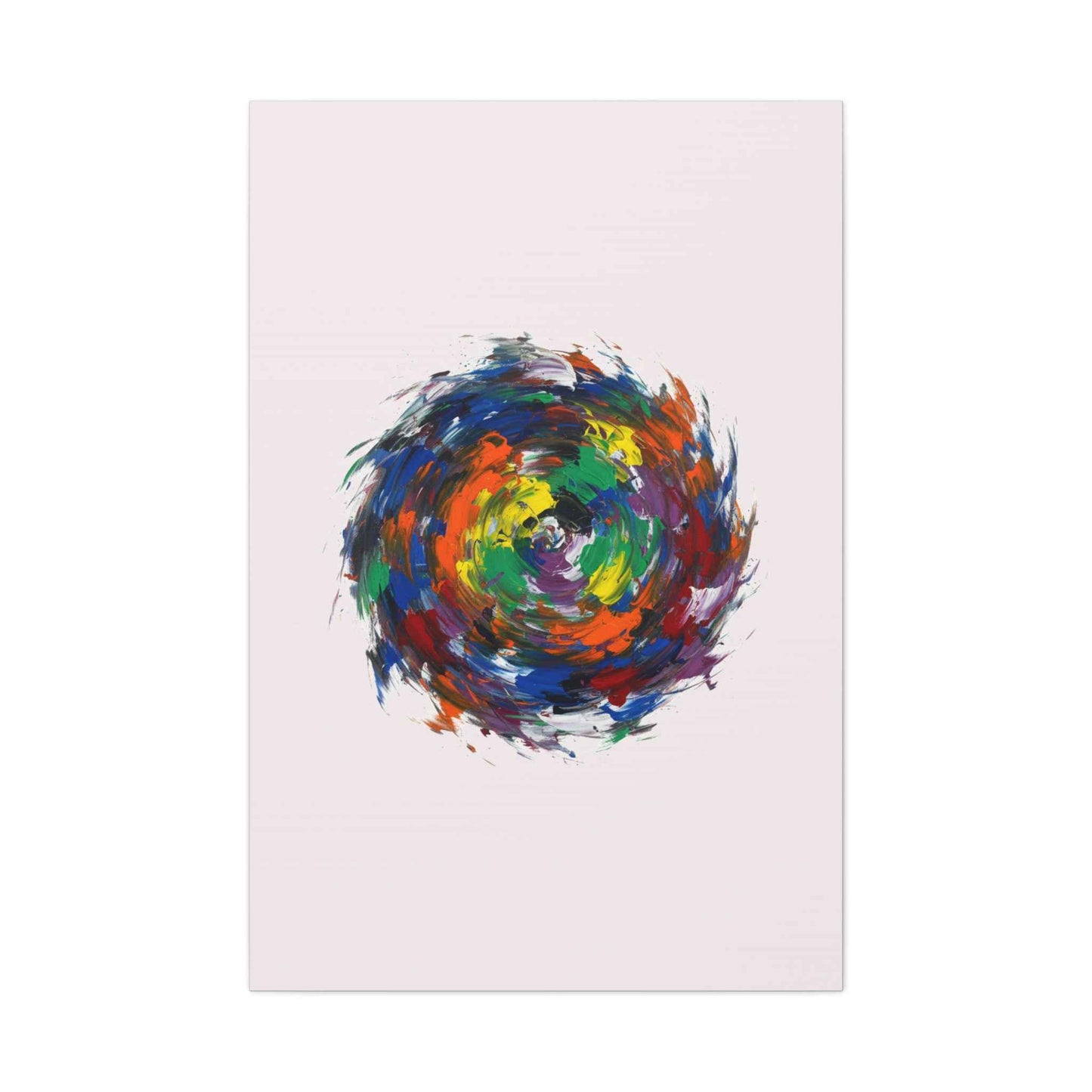 Abstract Color Swirl Canvas - Vibrant Circular Brushstroke Wall Art (Matte Stretched)