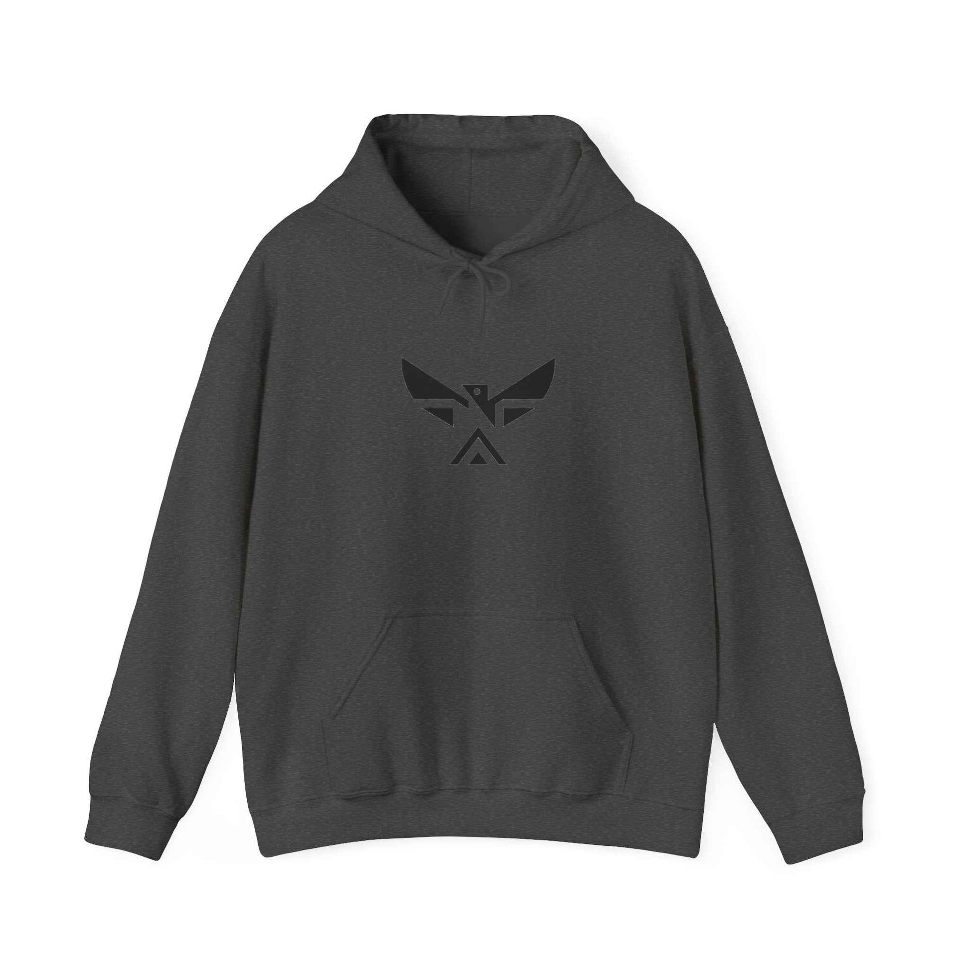 Minimal Geometric Eagle Hoodie — Modern Monochrome Logo Sweatshirt