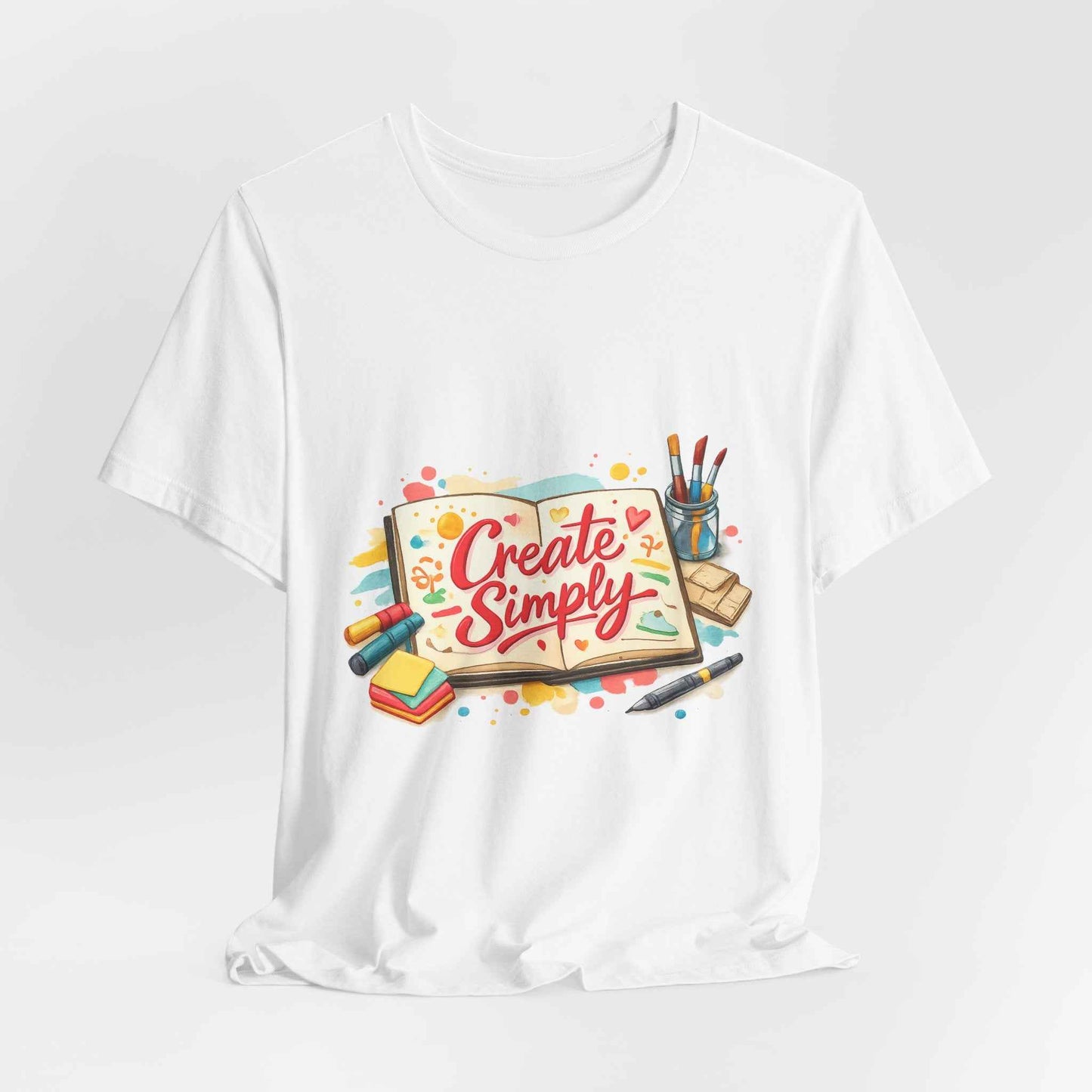 Create Simply Tee | hand‑drawn marker effect, doodle art sketchbook style