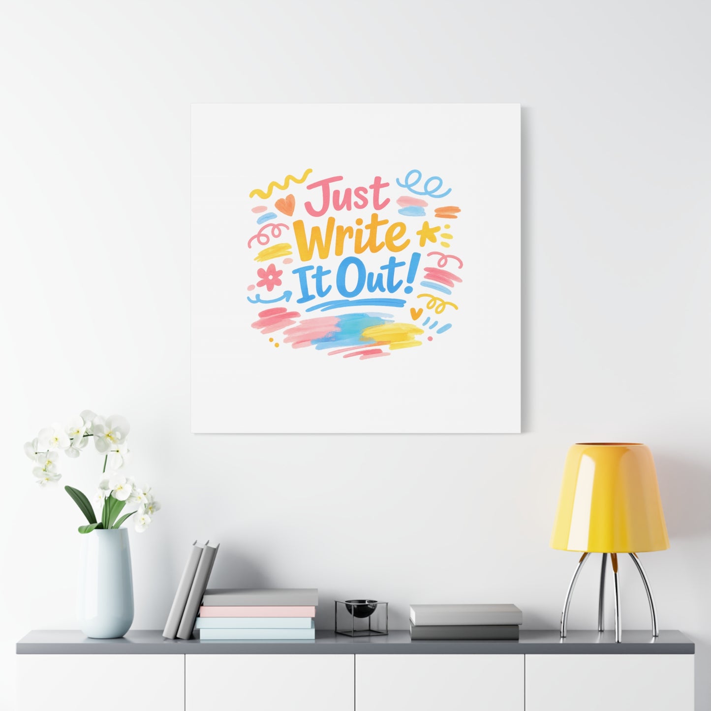 Just Write It Out! Canvas | handmade marker aesthetic, doodle art