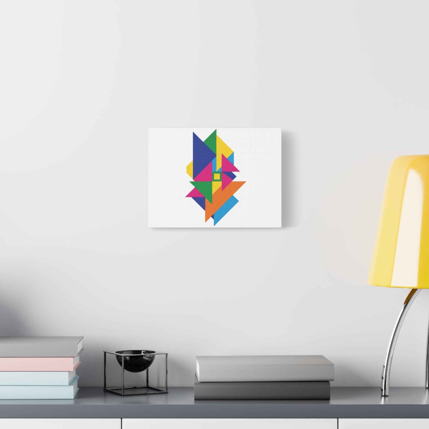 Abstract Geometric Art Canvas — Colorful Modern Stretched Wall Art