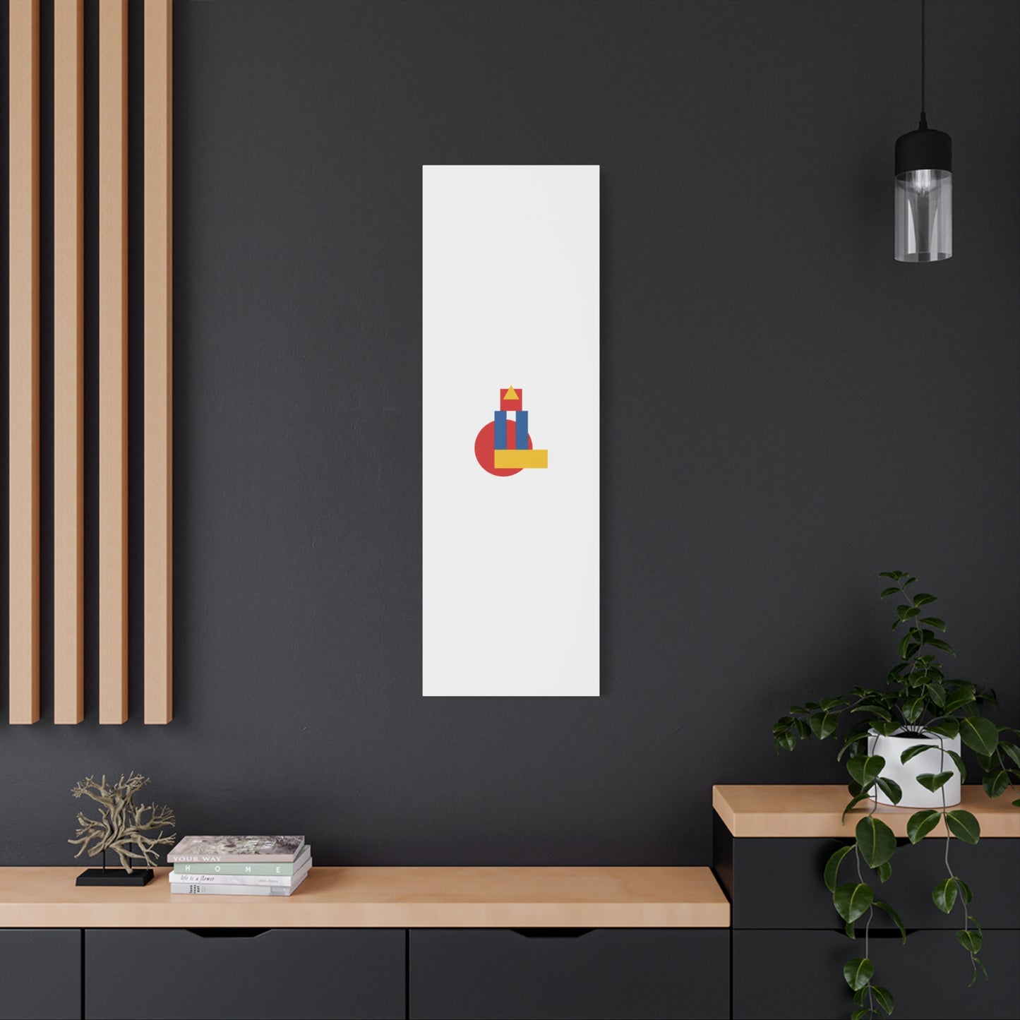 Abstract Geometric Shape Canvas Print — Minimalist Primary Color Wall Art