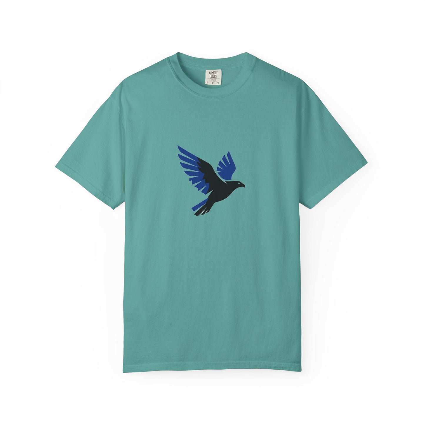Blue Raven Graphic T-Shirt — Minimal Flying Bird Tee