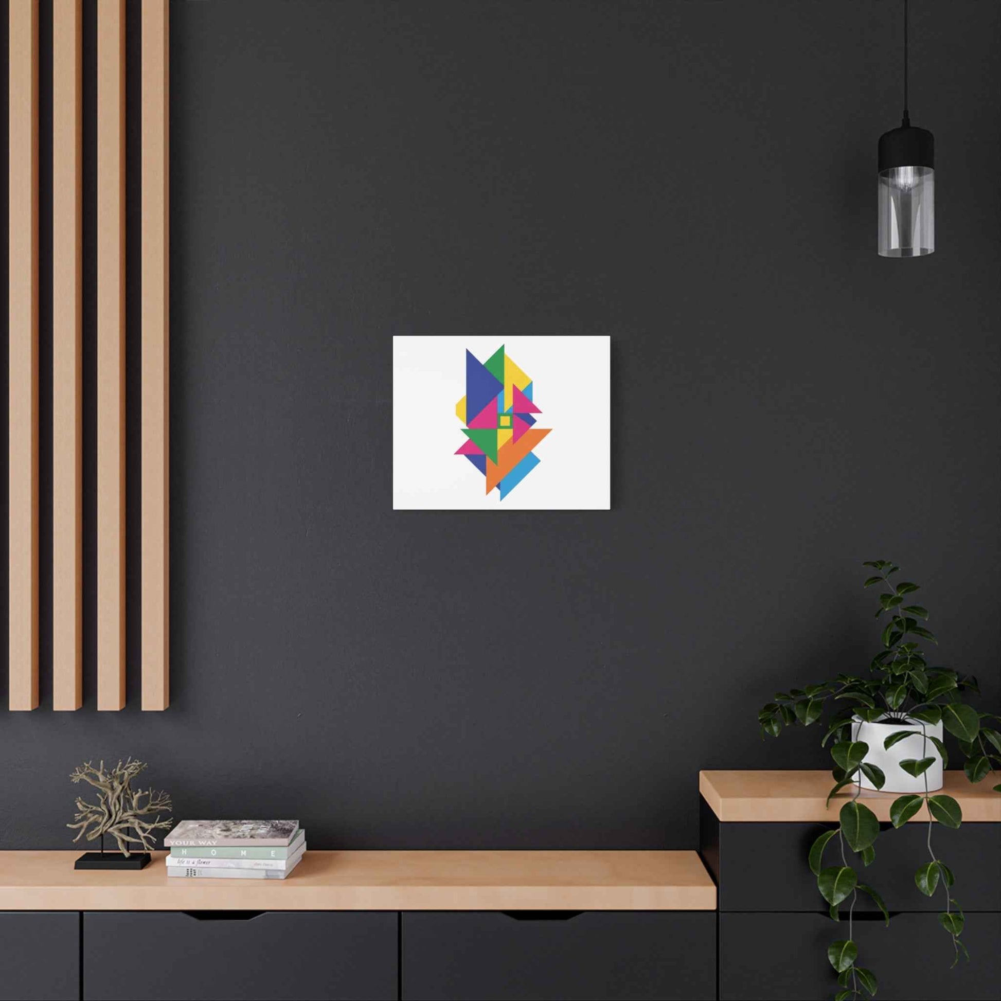 Abstract Geometric Art Canvas — Colorful Modern Stretched Wall Art