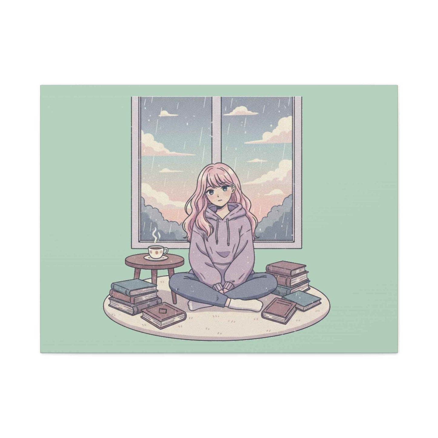 Cozy Girl Reading Wall Art — Matte Stretched Canvas