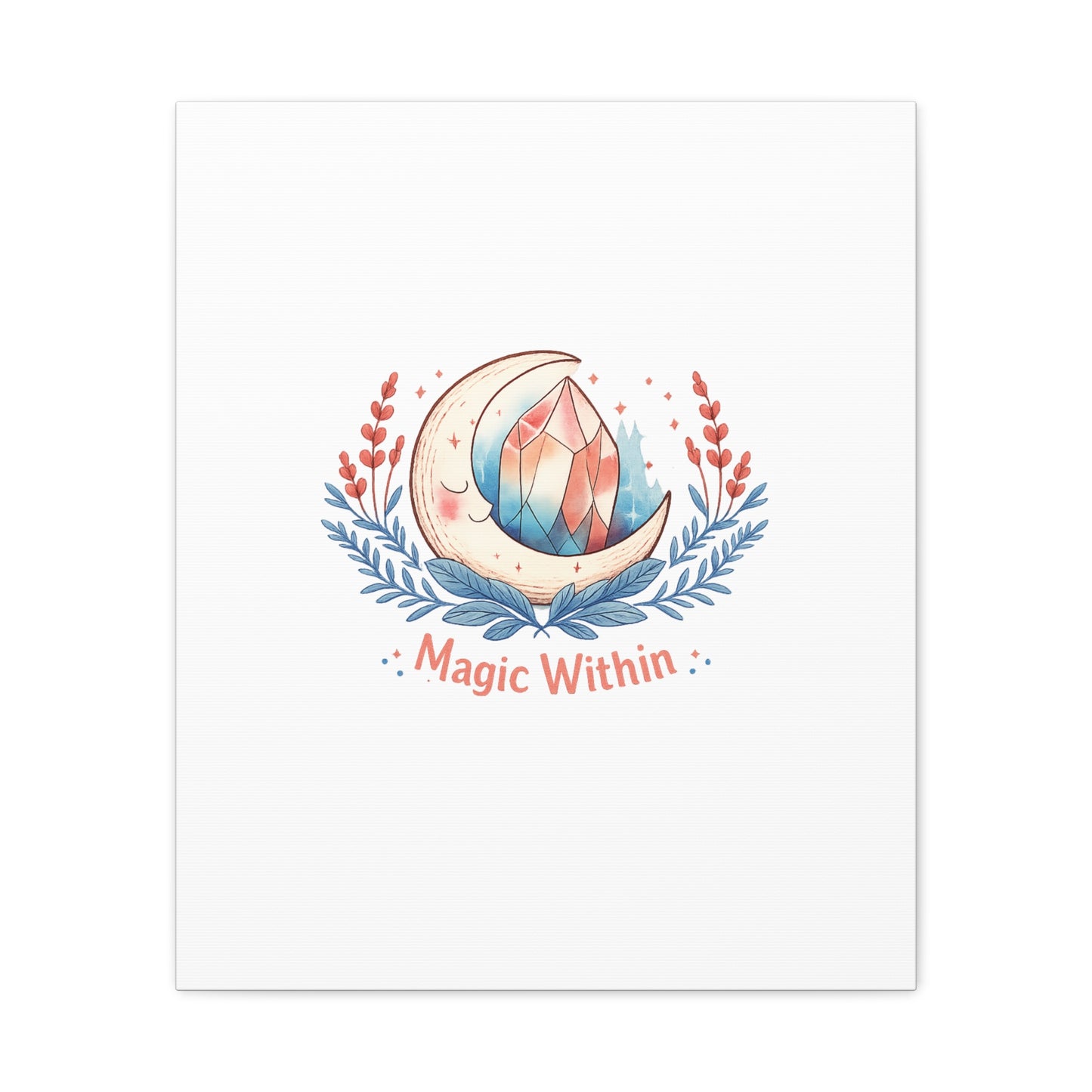 Magic Within Moon Crystal Canvas | witchcore, moon phase, crystals