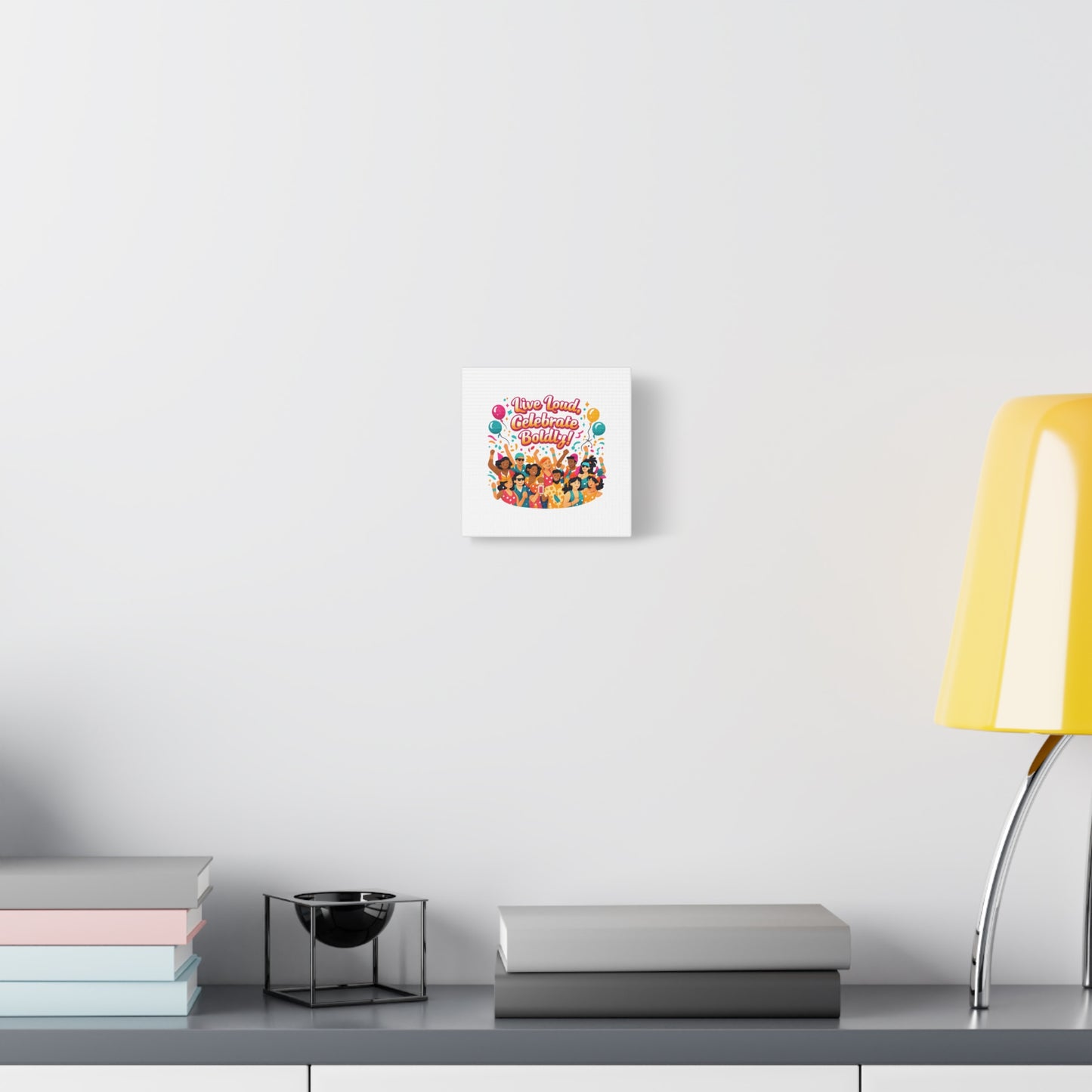 Live Loud Celebrate Boldly Canvas | Carnival Fiesta Confetti, Neon brights