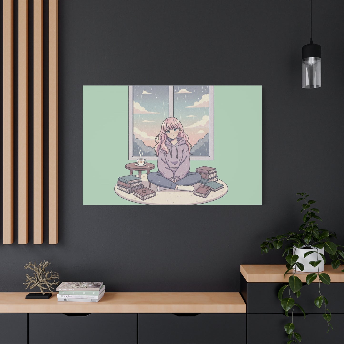 Cozy Girl Reading Wall Art — Matte Stretched Canvas