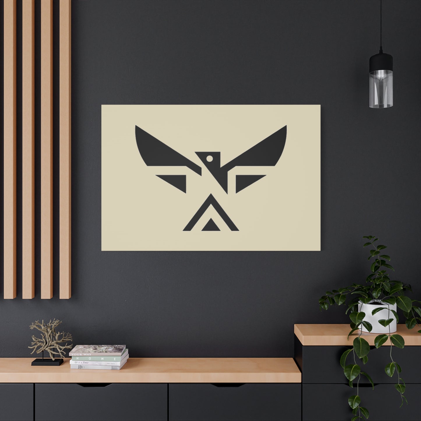 Minimalist Geometric Eagle Canvas Print — Modern Native-Inspired Wall Art