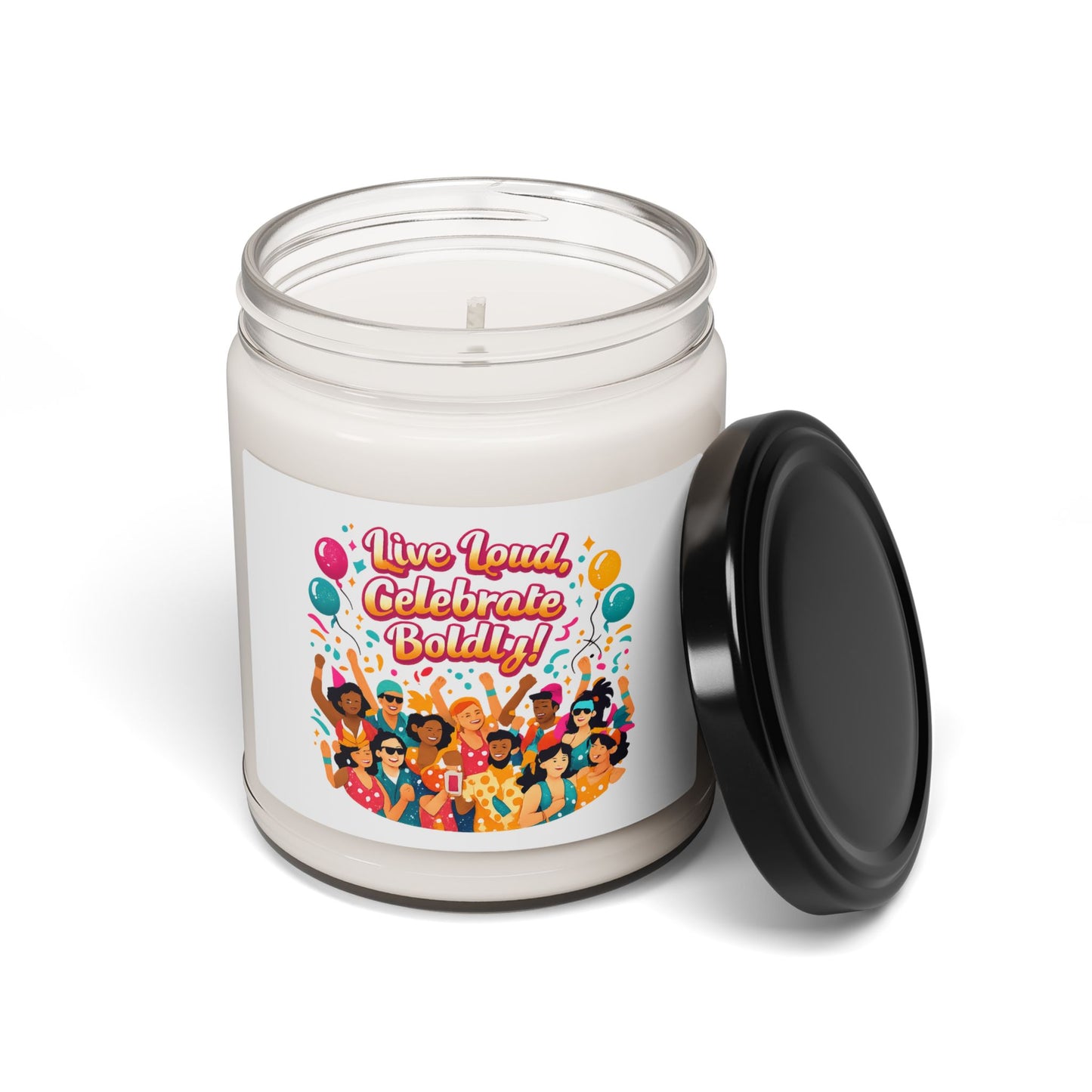 Celebrate Boldly Soy Candle | Carnival confetti, neon fiesta scent