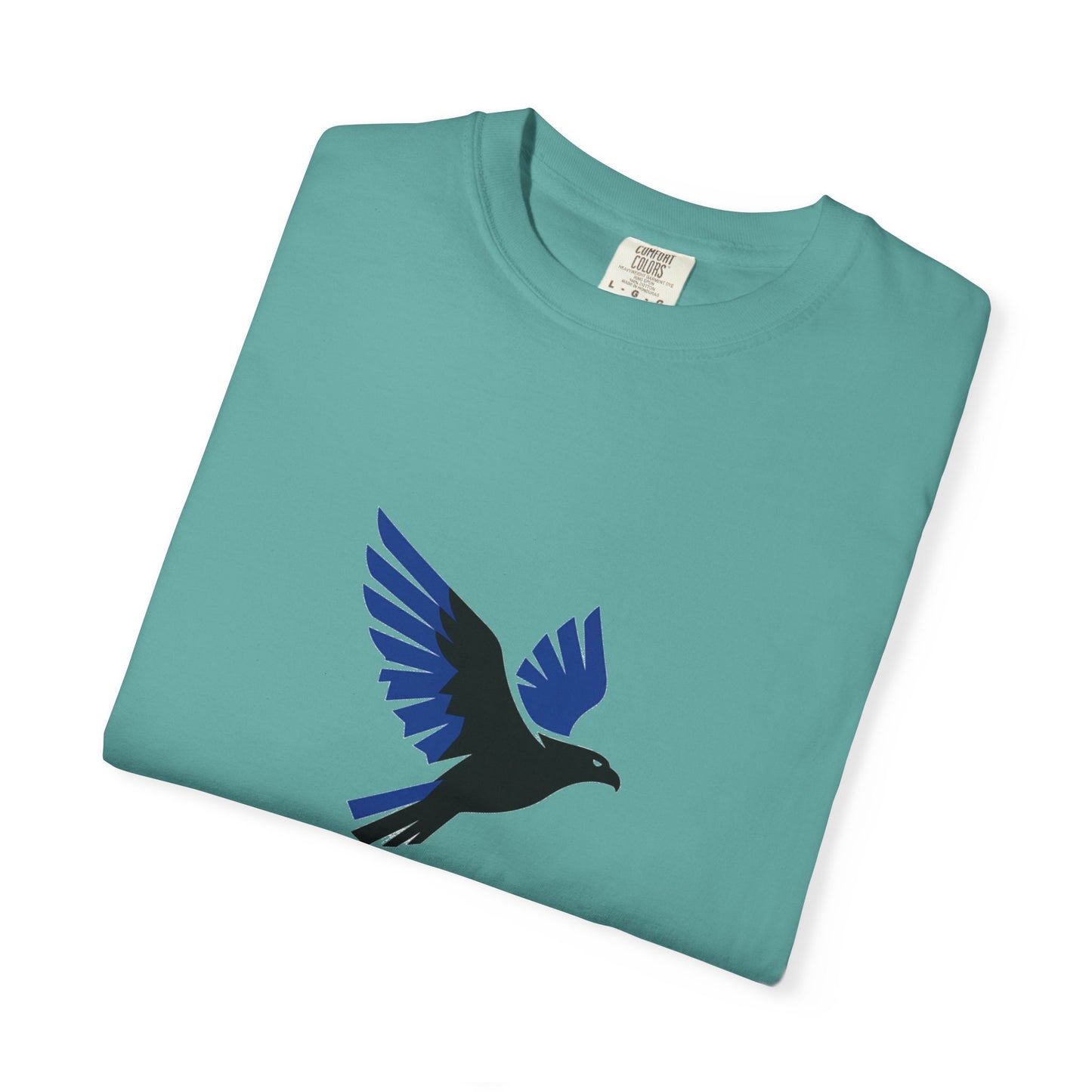 Blue Raven Graphic T-Shirt — Minimal Flying Bird Tee