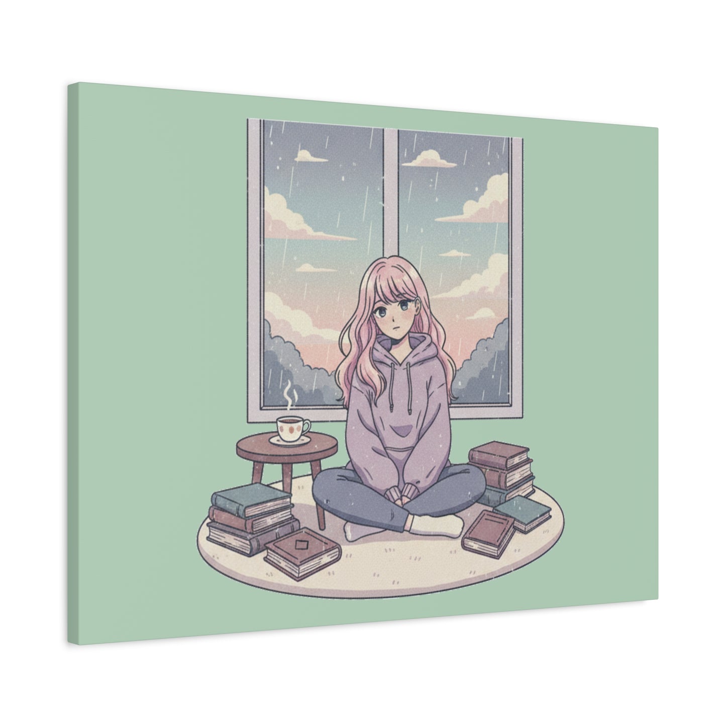 Cozy Girl Reading Wall Art — Matte Stretched Canvas