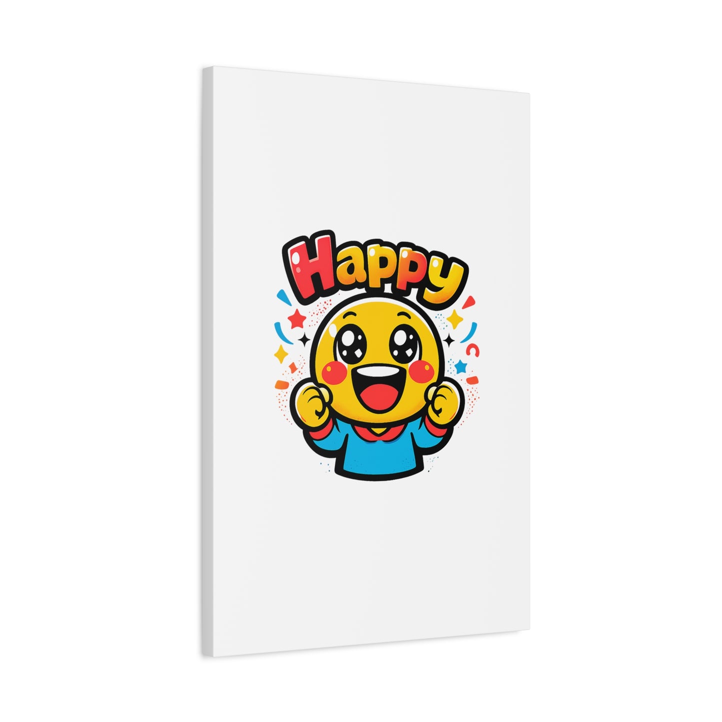 Happy Emoji Cartoon Canvas | Bold Cartoon, Thick Outline, Kawaii Minimal