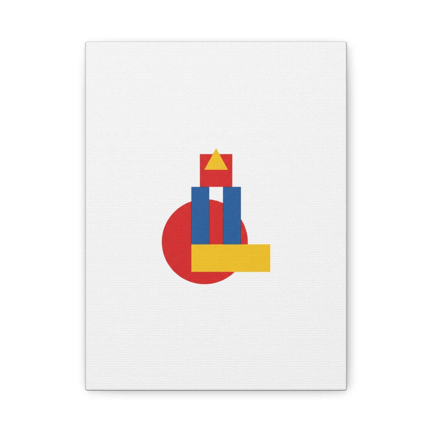 Abstract Geometric Shape Canvas Print — Minimalist Primary Color Wall Art
