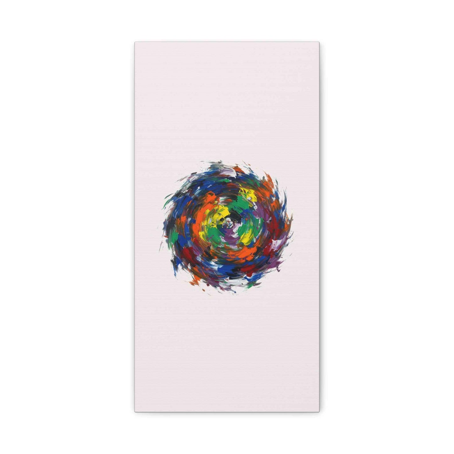Abstract Color Swirl Canvas - Vibrant Circular Brushstroke Wall Art (Matte Stretched)
