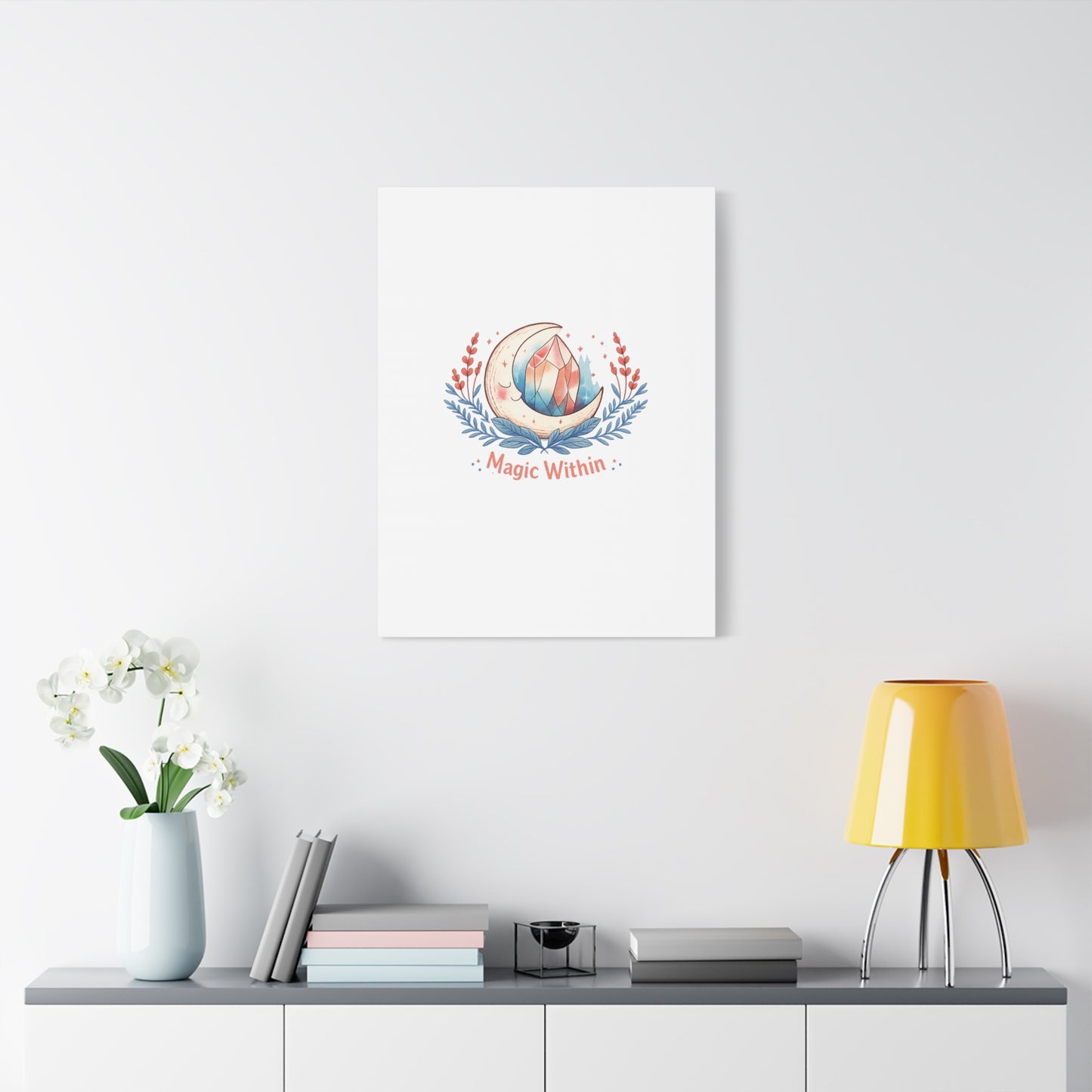 Magic Within Moon Crystal Canvas | witchcore, moon phase, crystals