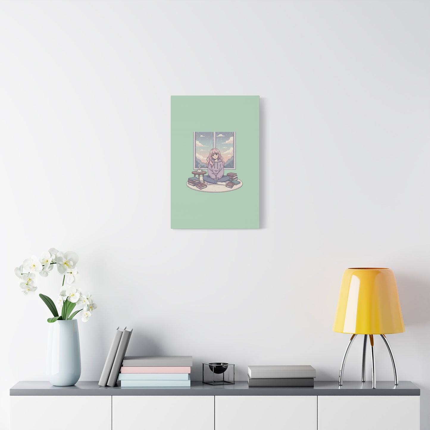 Cozy Girl Reading Wall Art — Matte Stretched Canvas