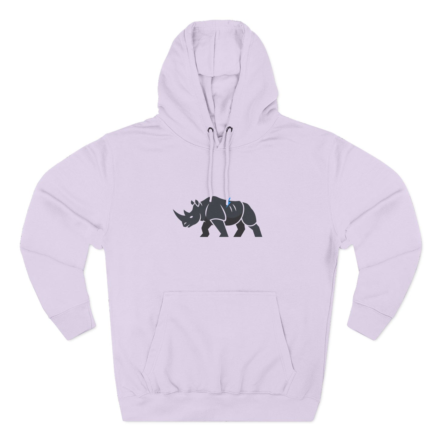 Rhino Silhouette Hoodie — Minimalist Three-Panel Rhino Graphic Sweatshirt