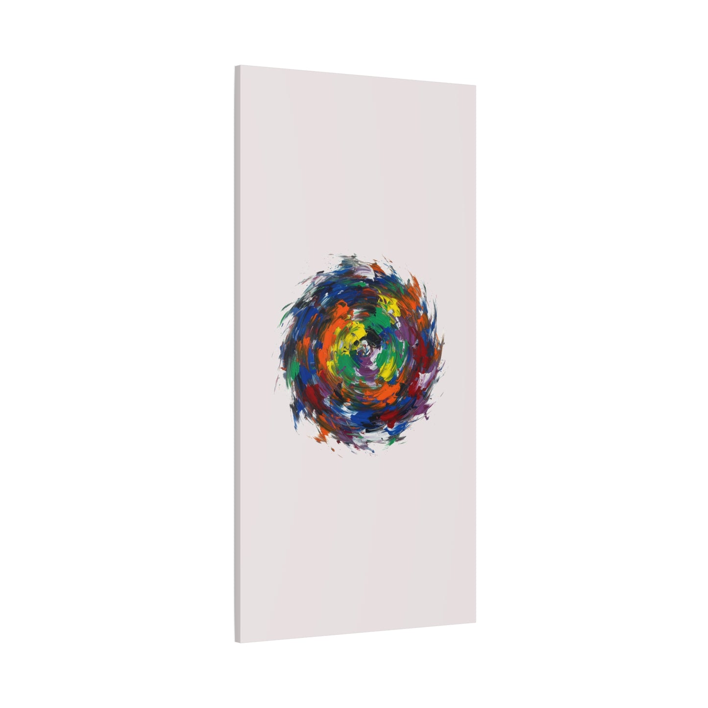 Abstract Color Swirl Canvas - Vibrant Circular Brushstroke Wall Art (Matte Stretched)