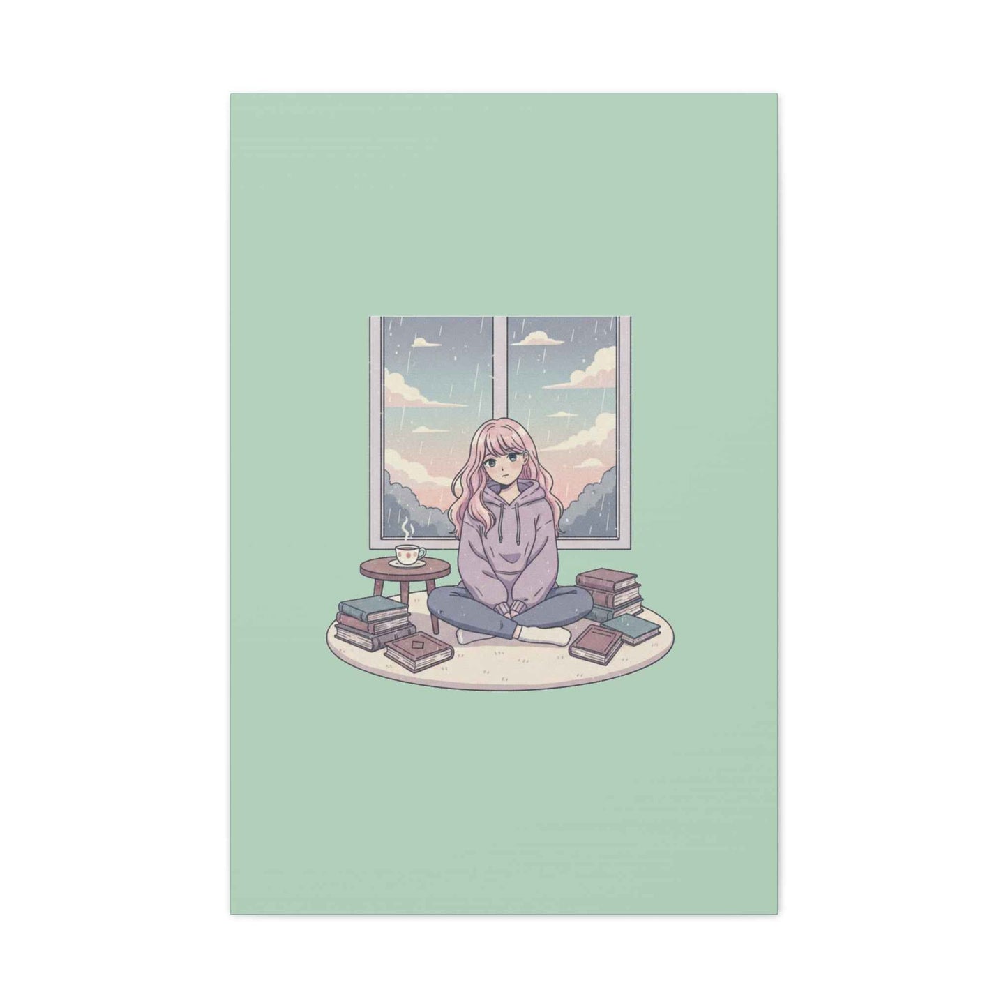 Cozy Girl Reading Wall Art — Matte Stretched Canvas